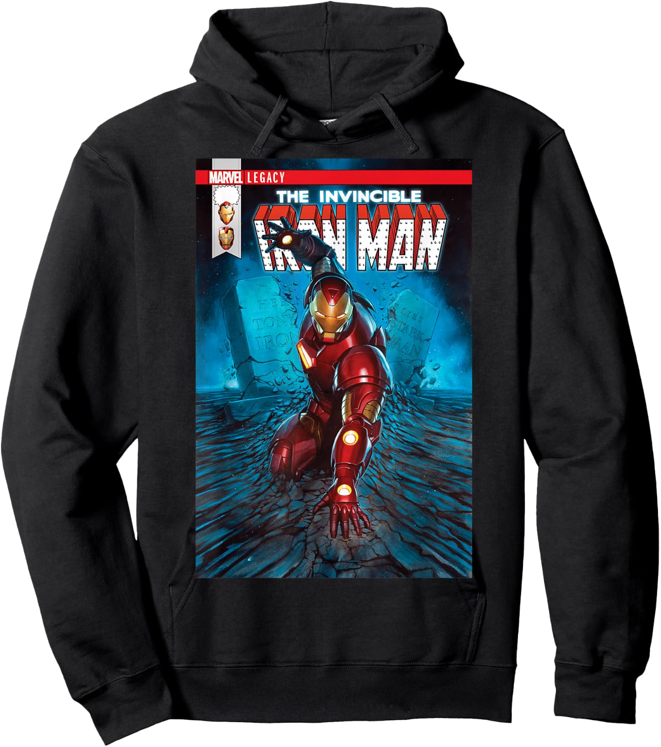 Marvel Iron Man Shock Legacy Comic Cover Graphic Hoodie - Hoodie | Black