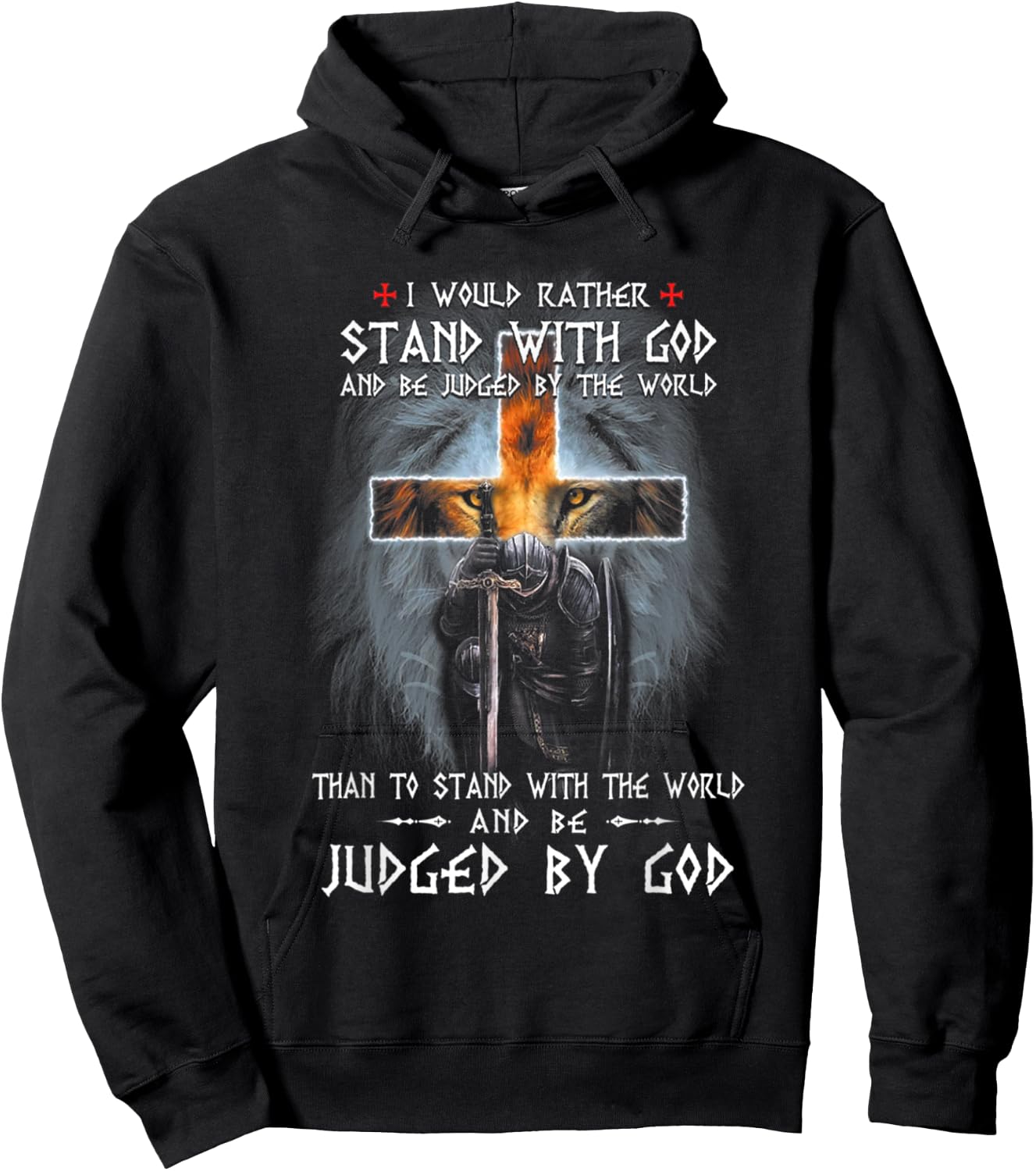 I would rather stand with god and be judged by the world Hoodie - Hoodie | Black