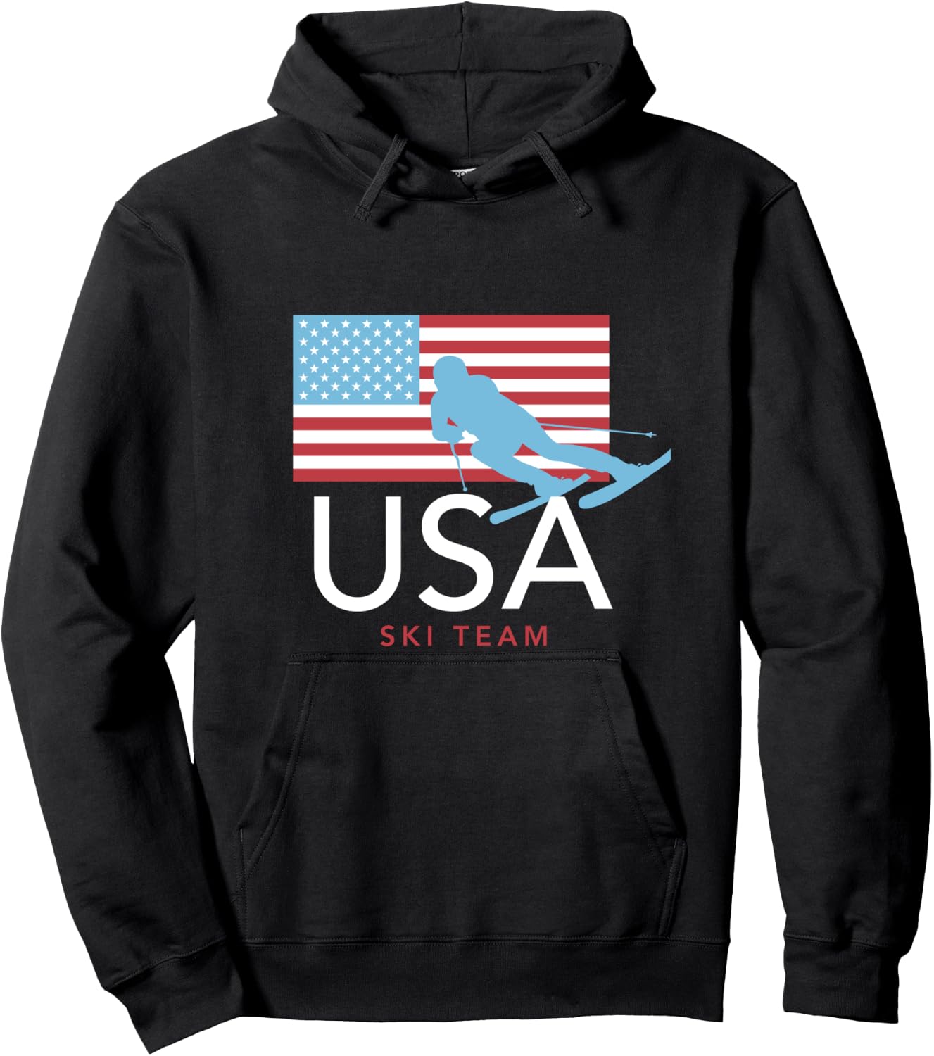 USA Ski Team American Flag : Winter Sports Games Hoodie - Hoodie | Black