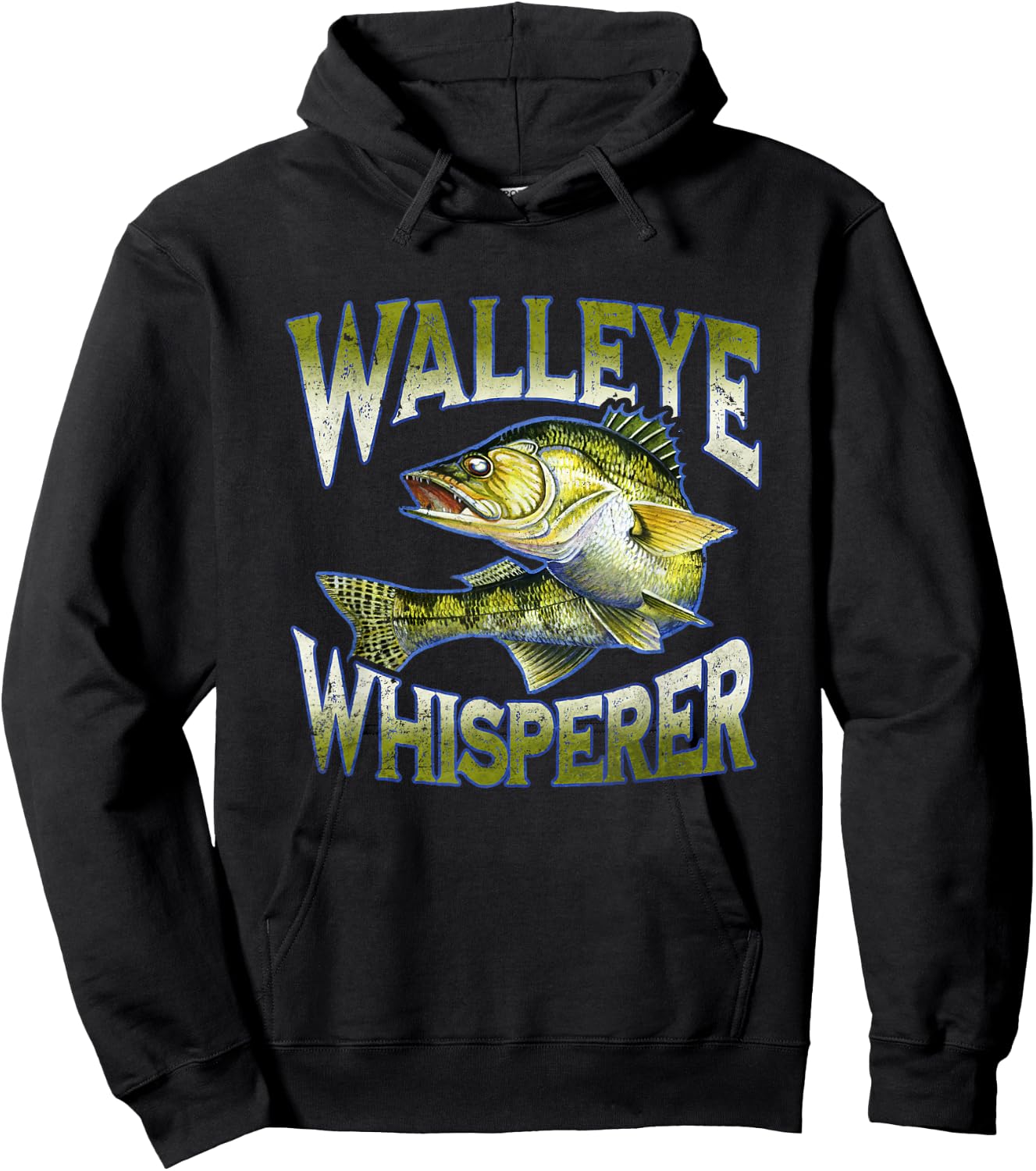 Walleye Whisperer Graphic Fishing Apparel Gift Fisherman Hoodie - Hoodie | Black