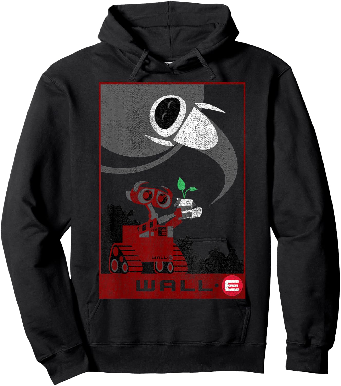 Disney Pixar WALL-E & EVE Vintage Plant Sprout Travel Poster Hoodie - Hoodie | Black