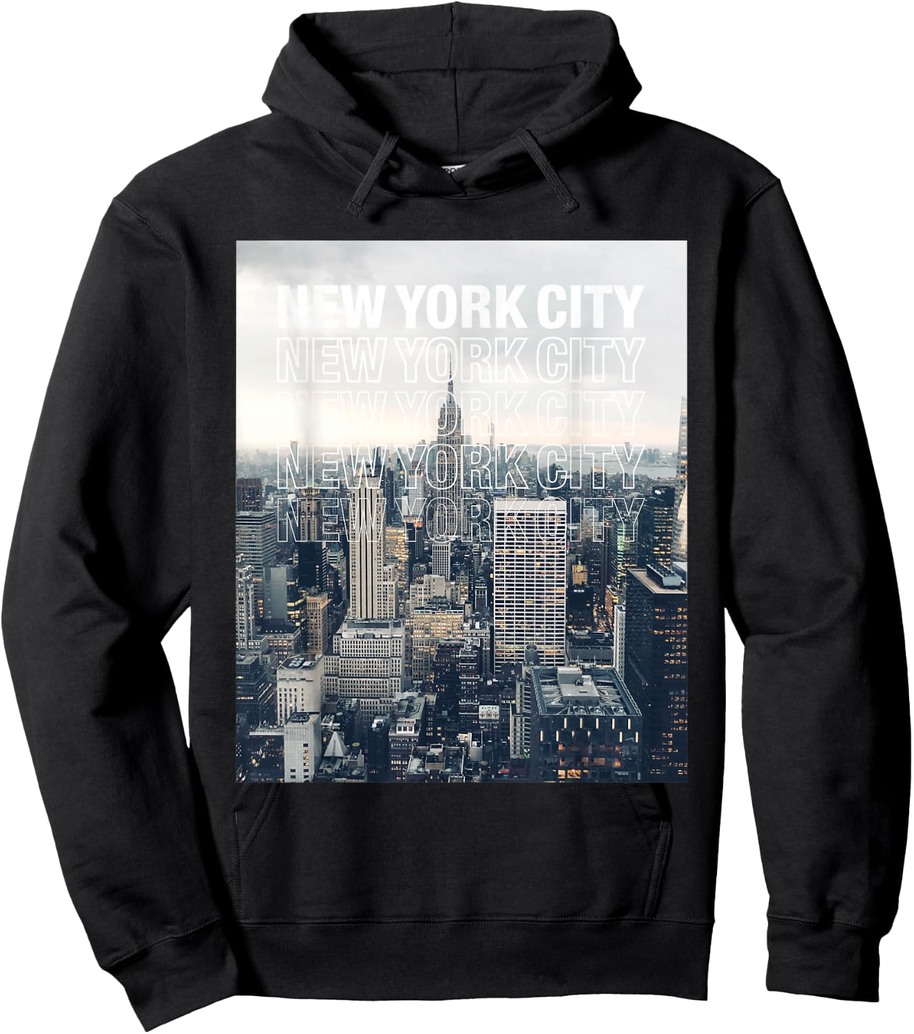 Urban New York City Shirt, New York City Skyline Hoodie - Hoodie | Black