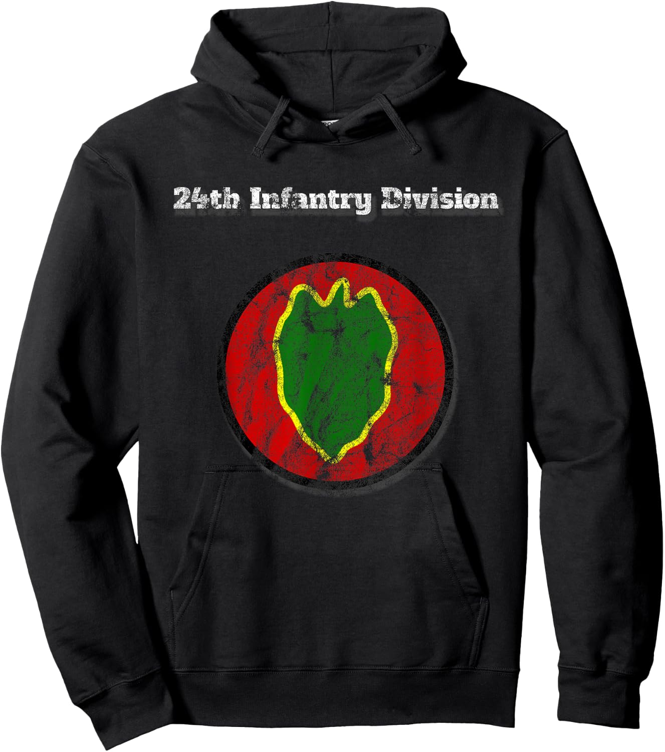 24th Infantry Division Distressed Military Design Hoodie - Hoodie | Black