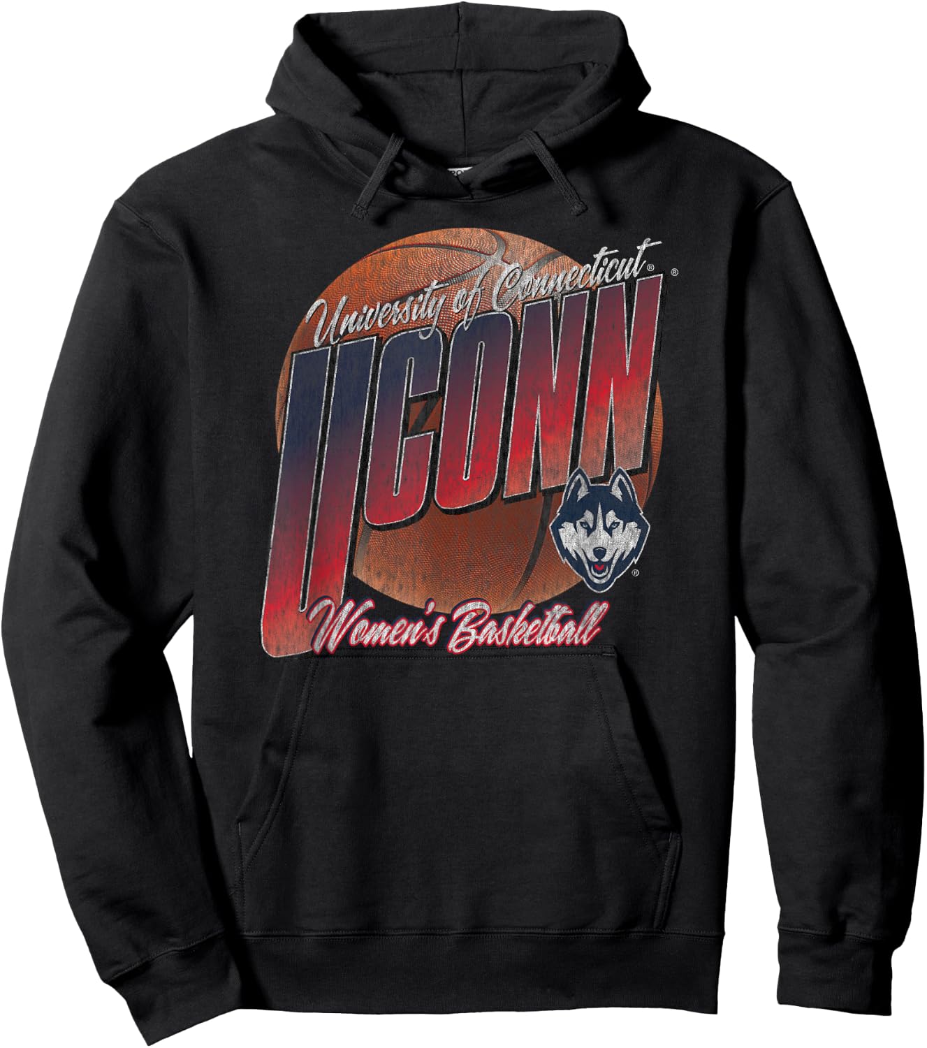 Connecticut Huskies Women's Basketball Vintage Bounce Hoodie - Hoodie | Black