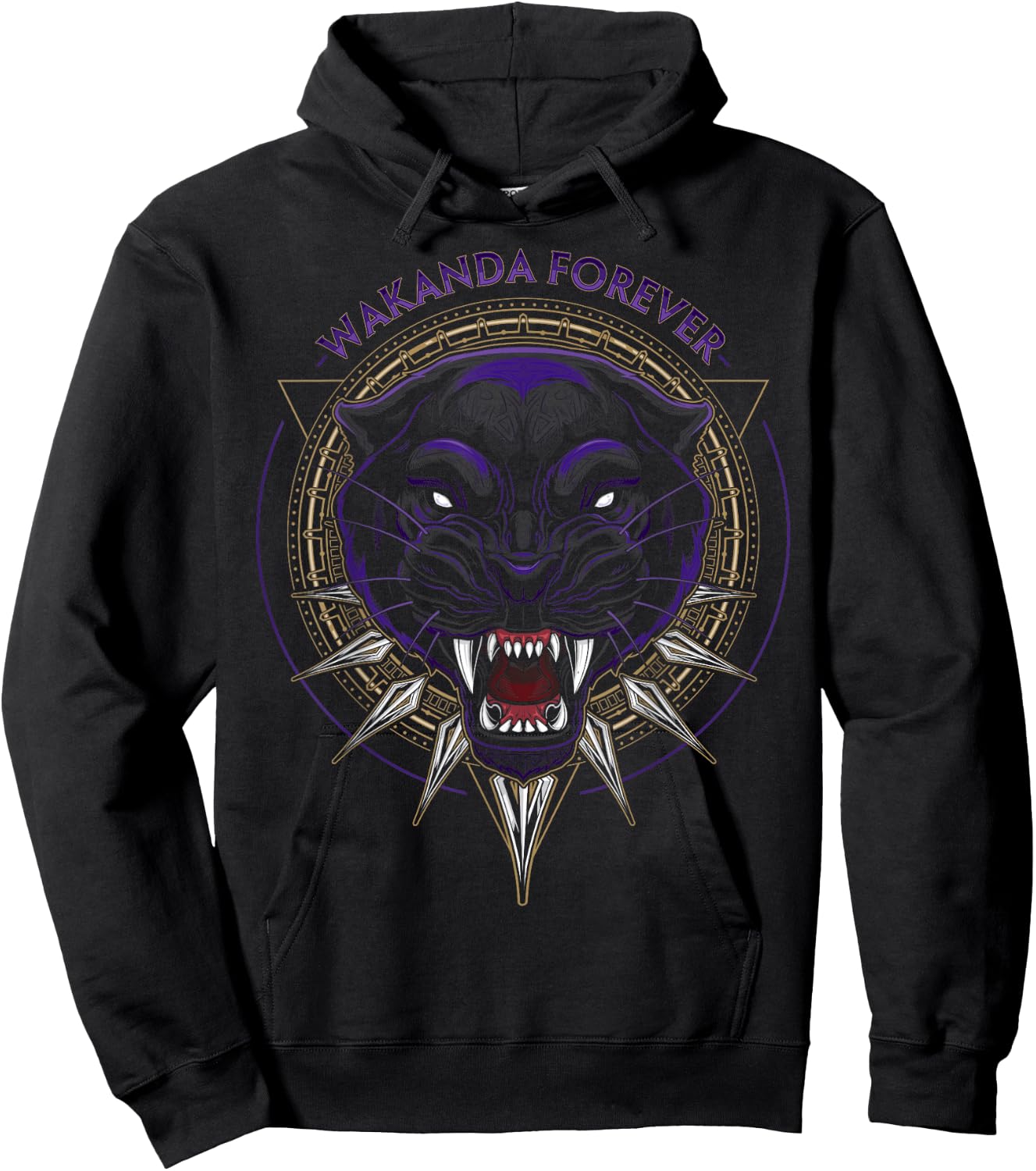 Marvel Black Panther Wakanda Forever Circle Graphic Hoodie - Hoodie | Black