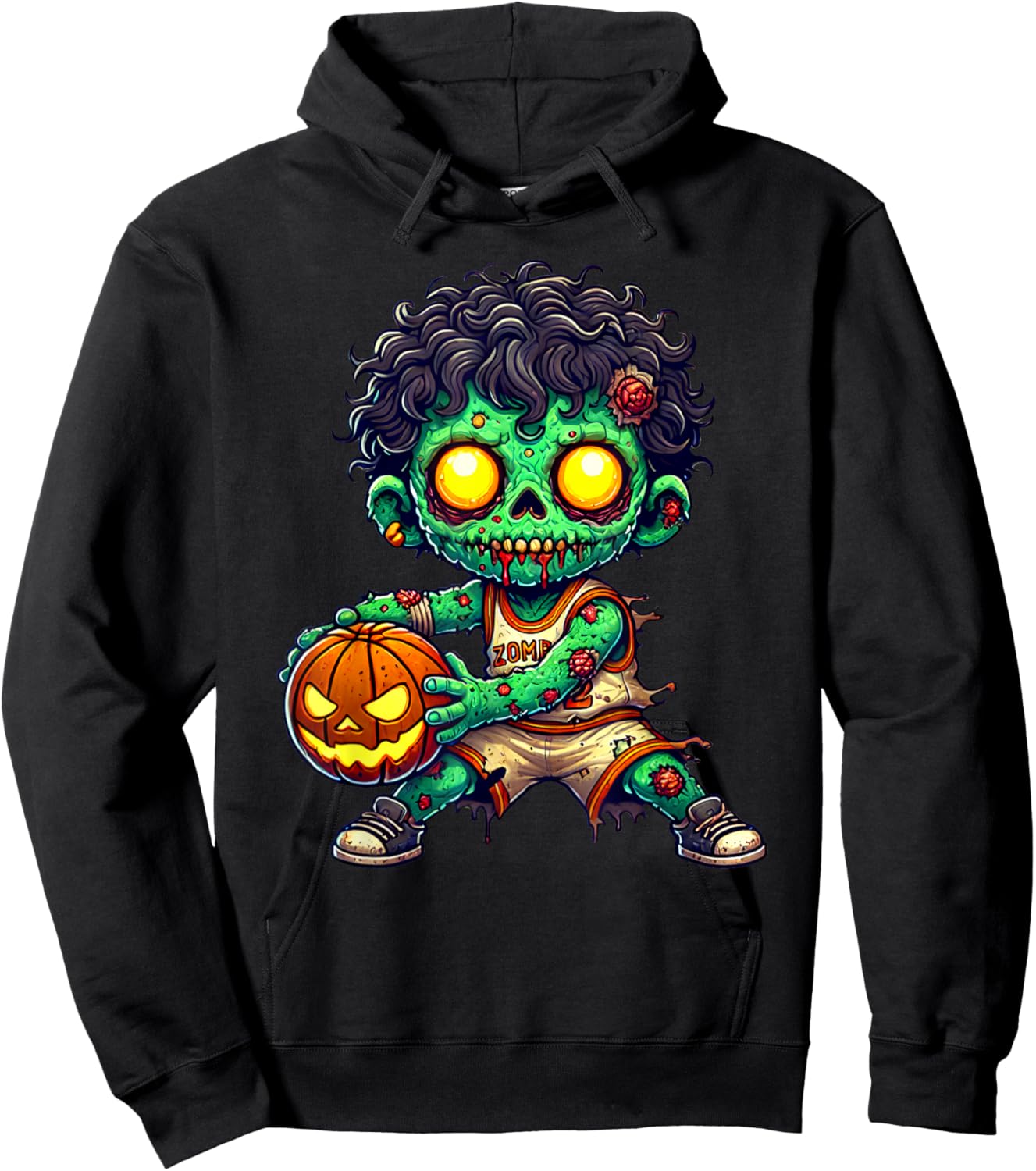 Halloween Zombie Basketball Team Player Horror Graphic Hoodie - Hoodie | Black