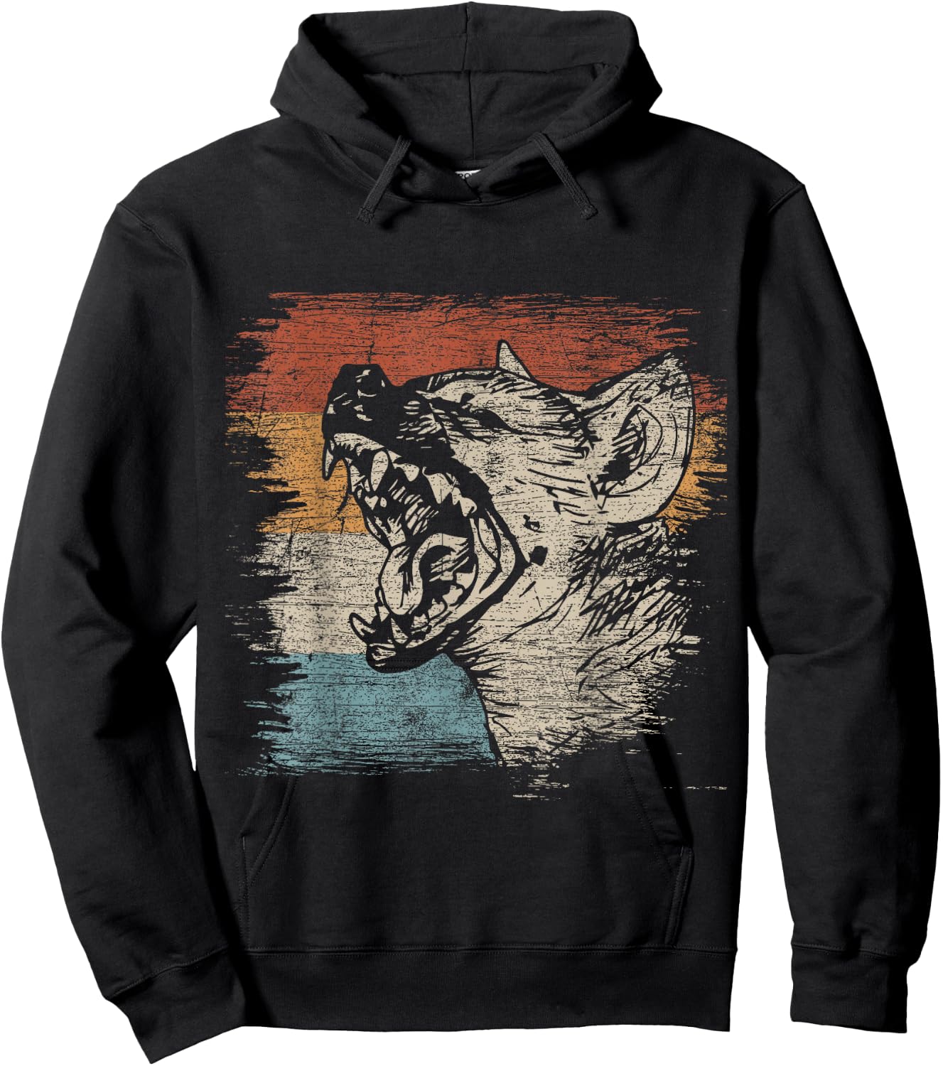 Zoo Keeper Africa Animal Safari Gift Hyena Laughing Hyena Black Adult Small Classic Fit Short Sleeve Cotton 60% Polyester 40% Hoodie - Hoodie | Black