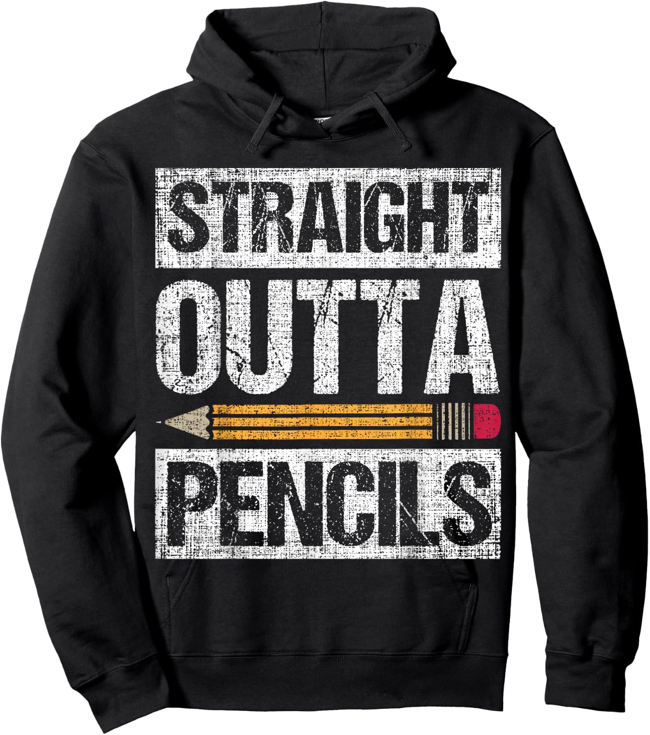 Straight out of Pencils Teacher life Shirt Women Girls Kids Hoodie - Hoodie | Black
