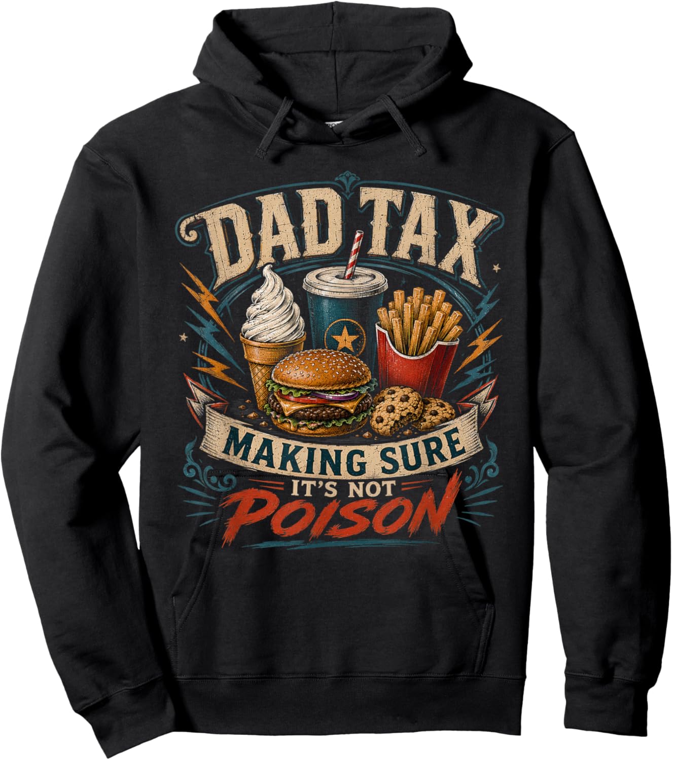Dad Tax Making Sure It's Not Poison Funny Fathers Day Men Hoodie - Hoodie | Black