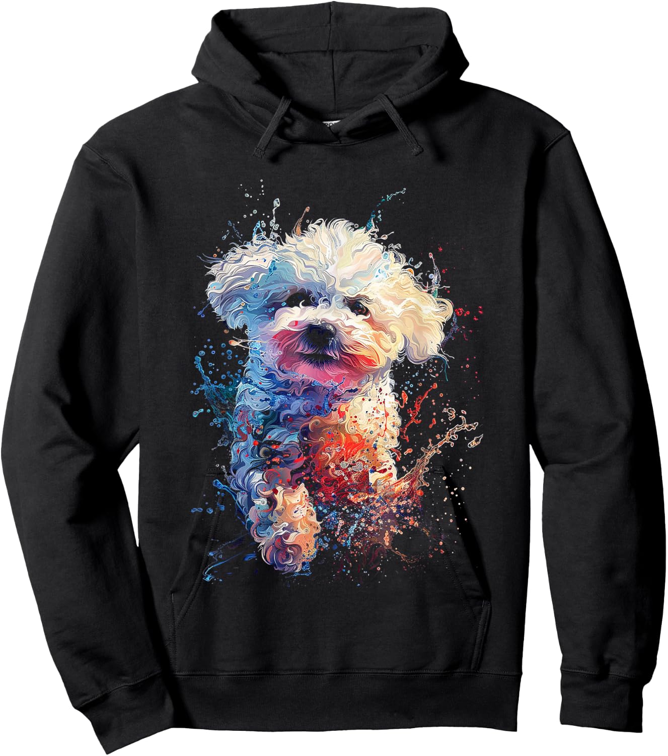 Bichon Frise Splash Hoodie - Hoodie | Black