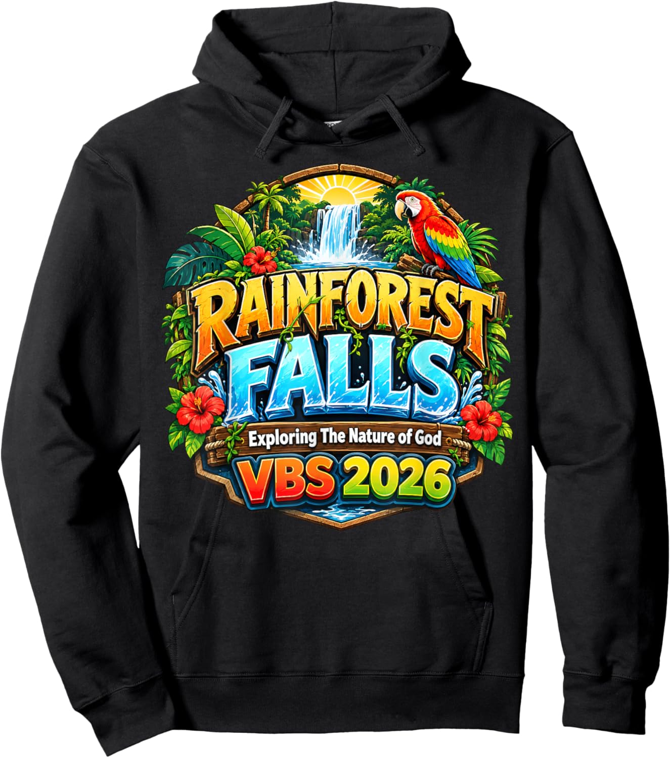 Rainforest Falls Exploring The Nature of God VBS 2026 Hoodie - Hoodie | Black