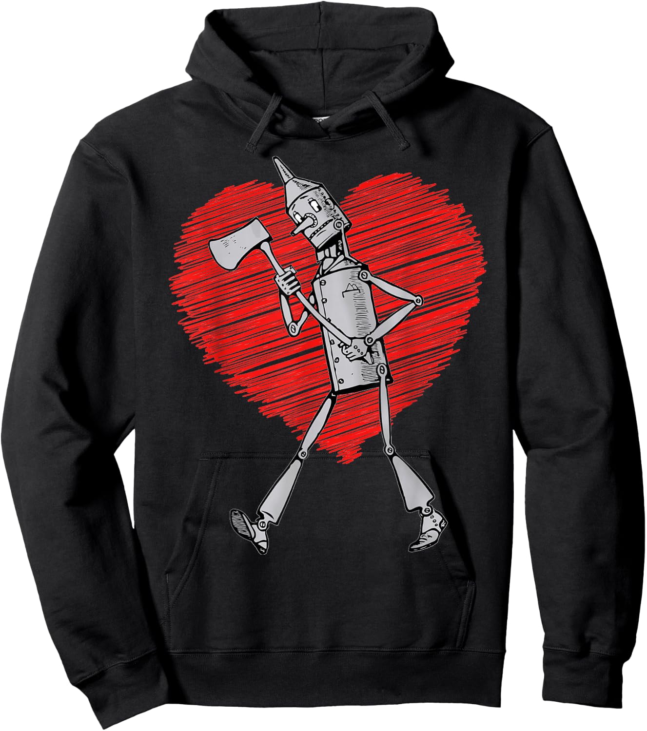 Vintage Wizard of Oz Tin Man Scribble Heart Land of Oz Hoodie - Hoodie | Black