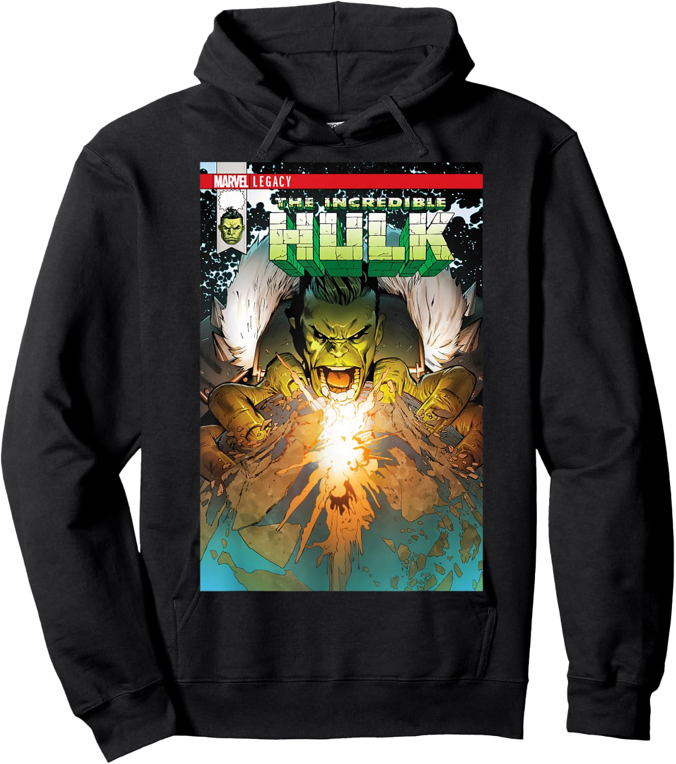 Marvel Hulk Earth Crusher Legacy Comic Cover Graphic Hoodie - Hoodie | Black