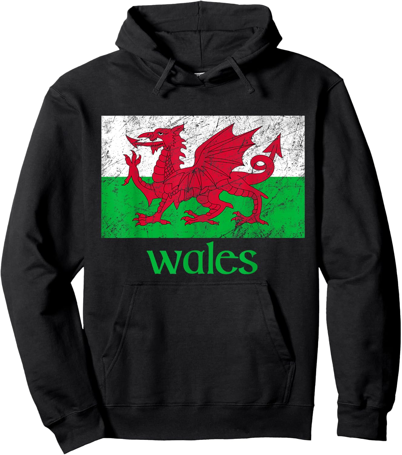 Dragon of Wales Flag Welsh Cymru Flags Medieval Hoodie - Hoodie | Black