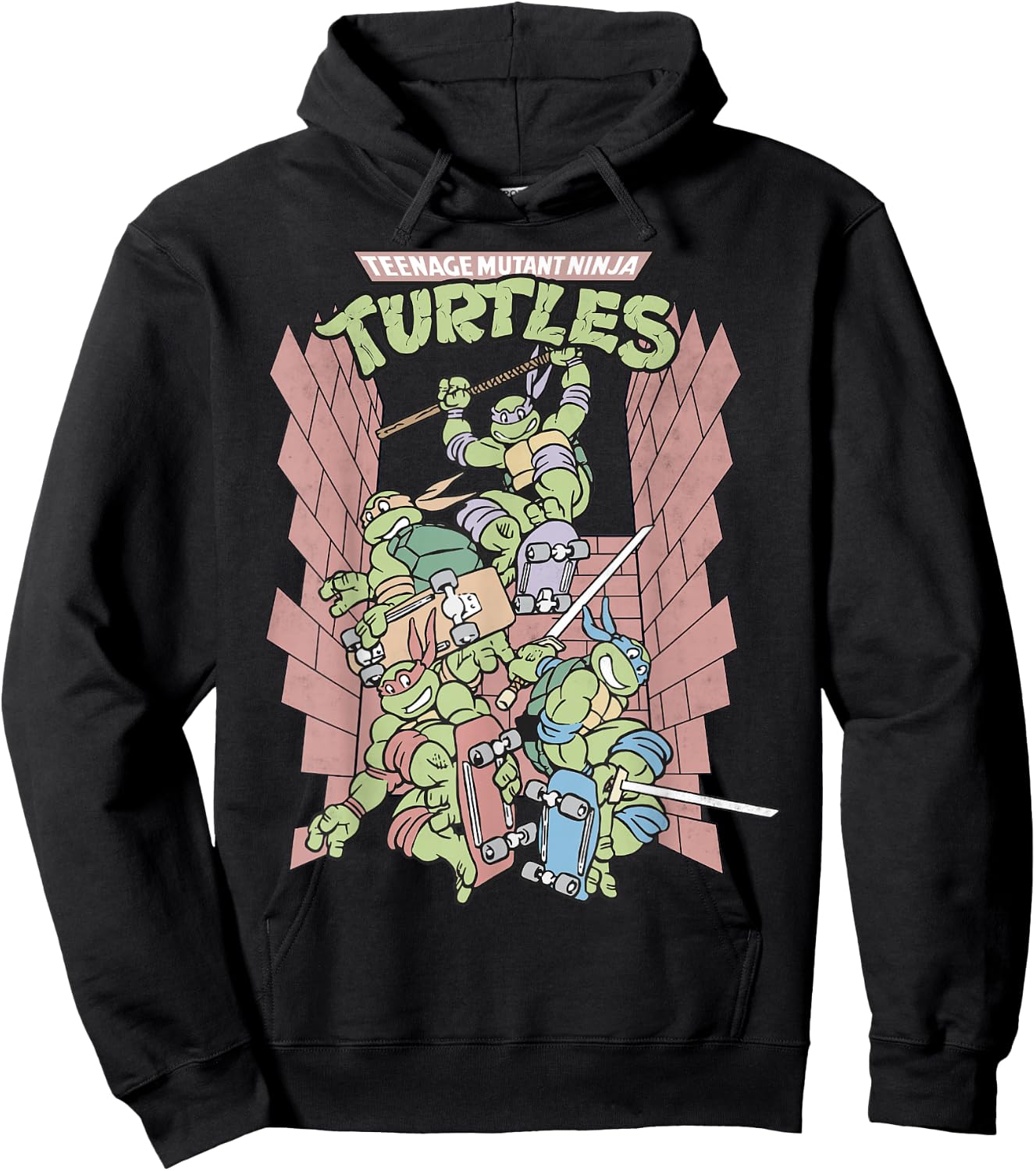 Teenage Mutant Ninja Turtles Retro Skate Hoodie - Hoodie | Black