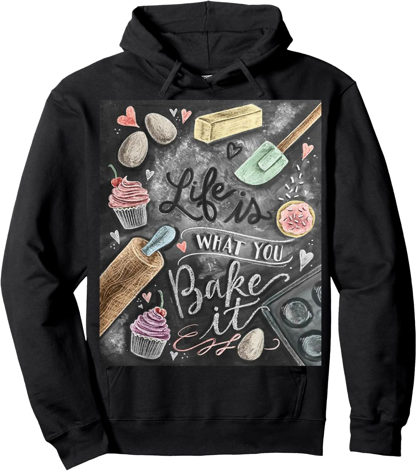 Life is what you Bake it Baking T Shirt gift ideas Hoodie - Hoodie | Black
