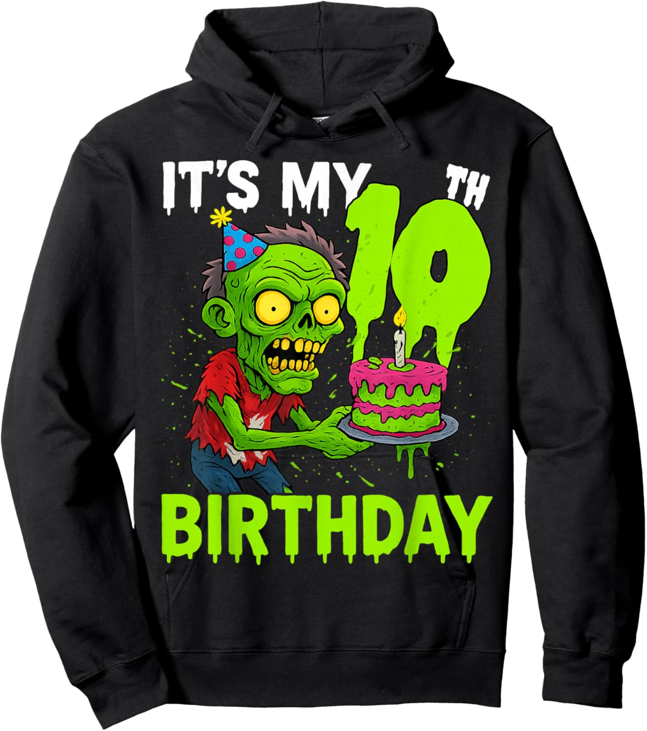 It's My 10th Birthday Zombie Lover for Halloween Girls Boys Hoodie - Hoodie | Black