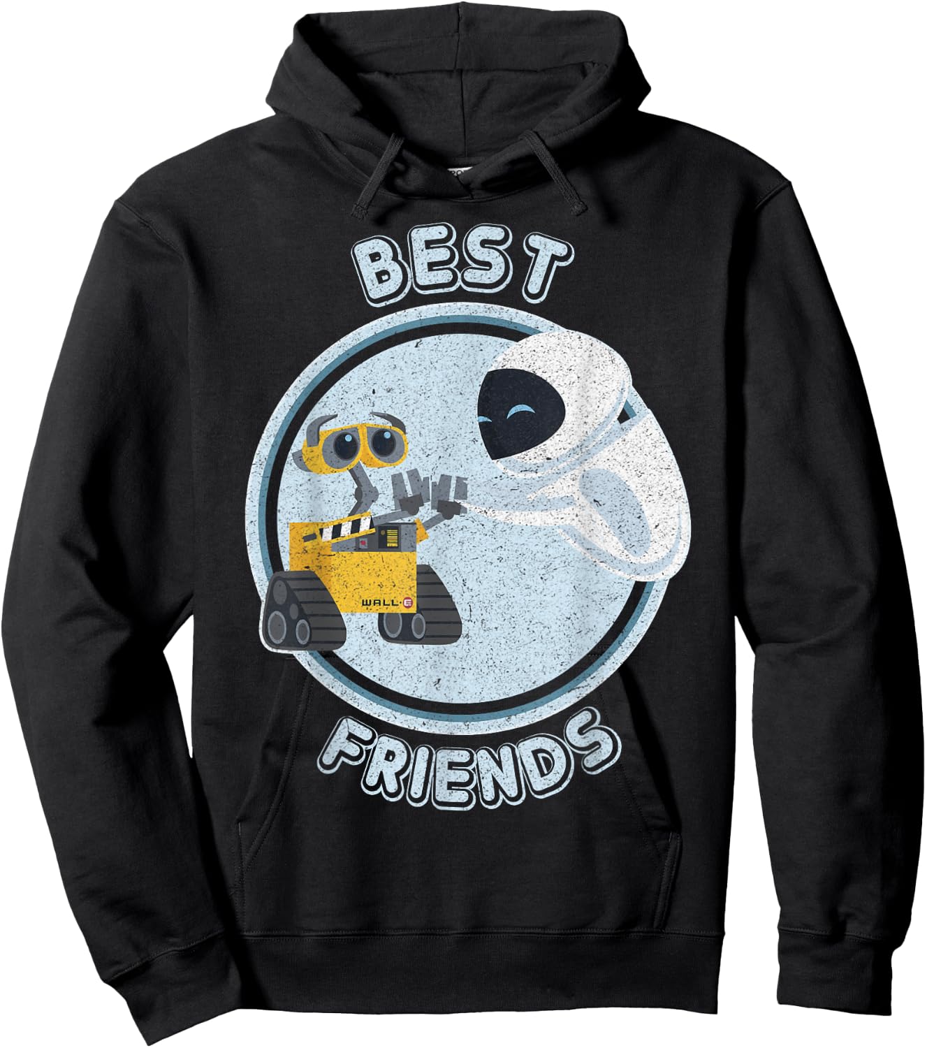 Disney Pixar Wall-E & EVE Best Friends High Five Vintage Hoodie - Hoodie | Black