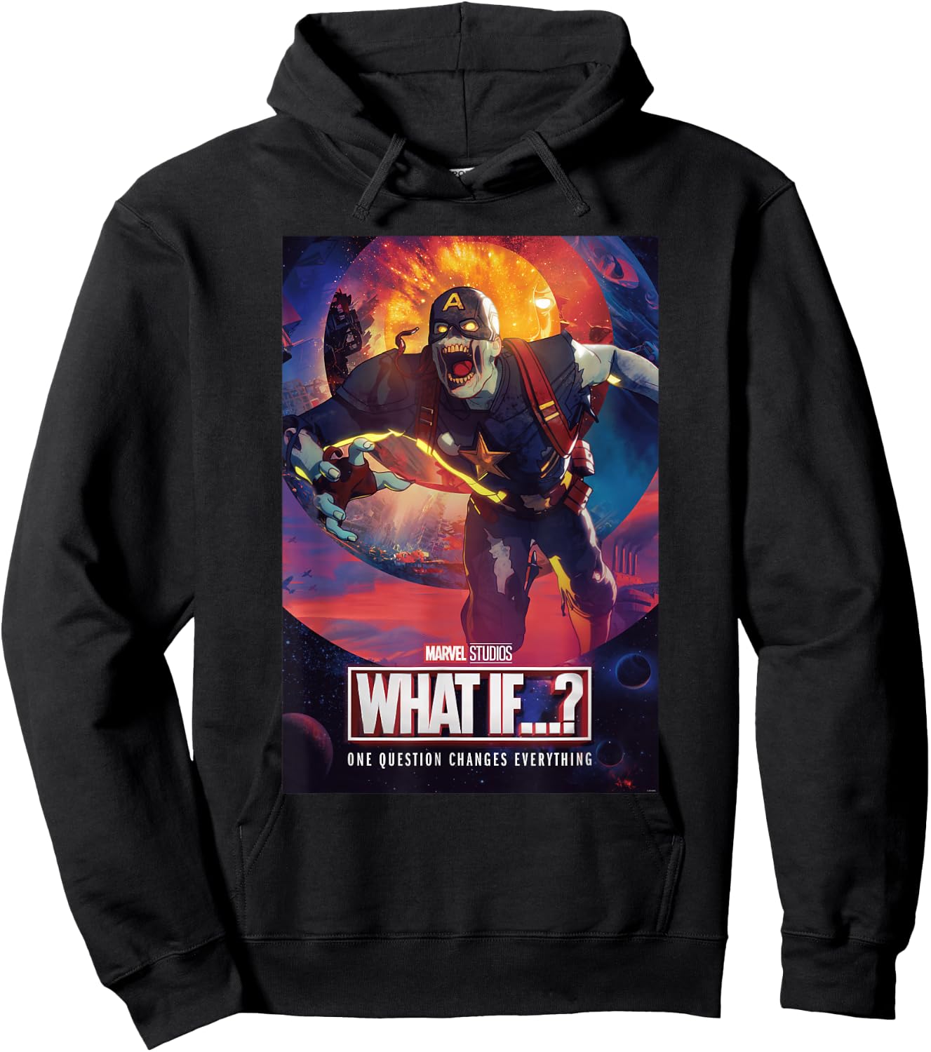 Marvel What IF...? Zombie Captain America Comic Cover Hoodie - Hoodie | Black