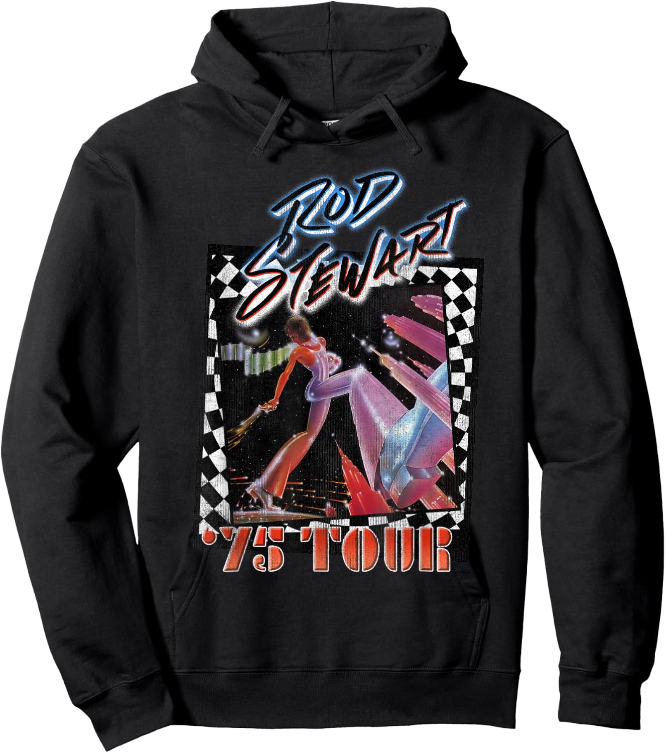 Rod Stewart 75 Tour Retro Hoodie - Hoodie | Black