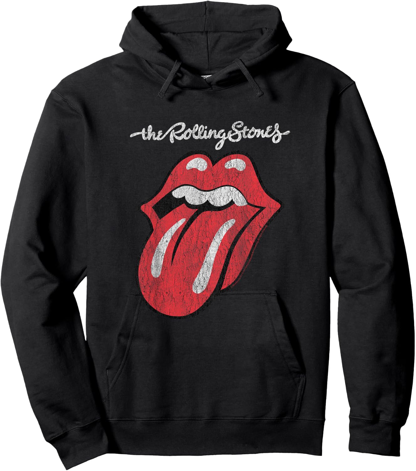 The Rolling Stones Script Tongue Logo Hoodie - Hoodie | Black