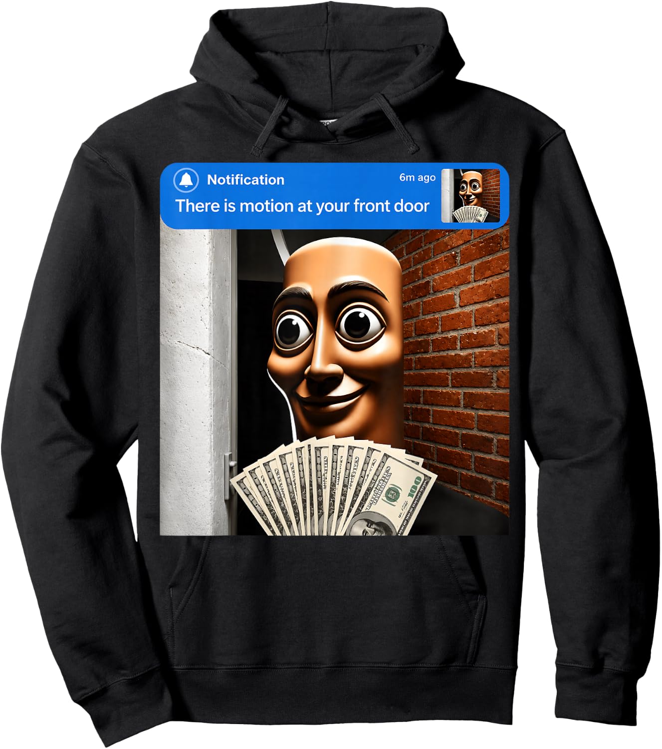 There is Motion at Your Front Door Tung Tung Tung sahur Meme Hoodie - Hoodie | Black