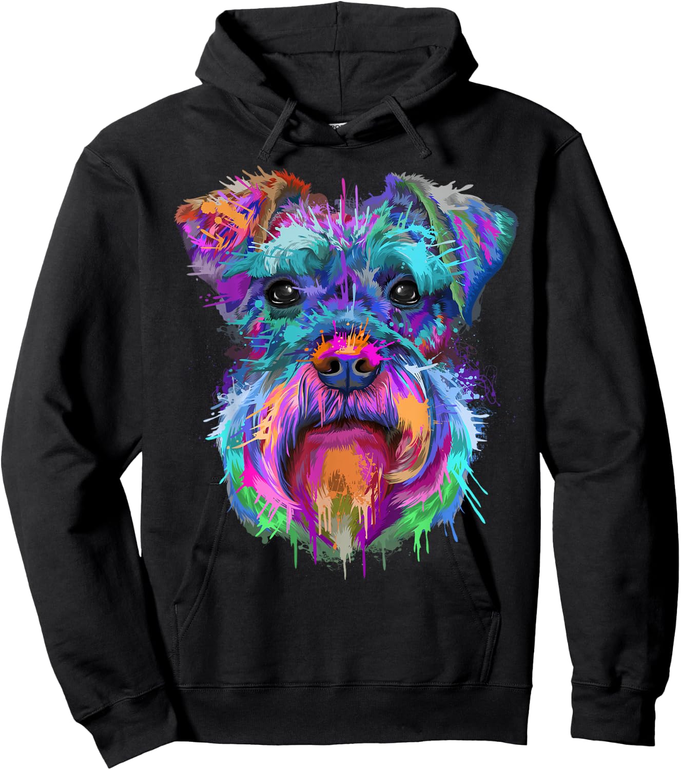Schnauzer Splash Art | Cute Schnauzer Owners Gifts Hoodie - Hoodie | Black
