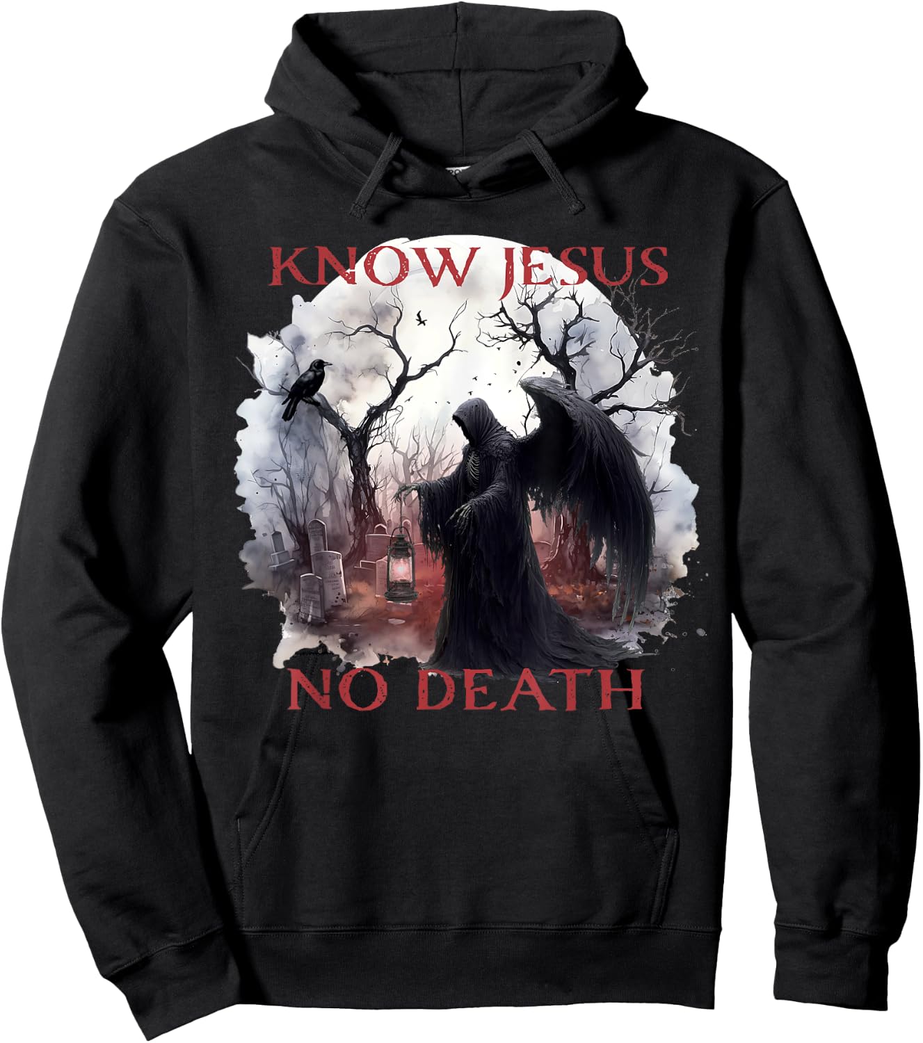 Christian Halloween Know Jesus No Death, Angel Of Death Hoodie - Hoodie | Black