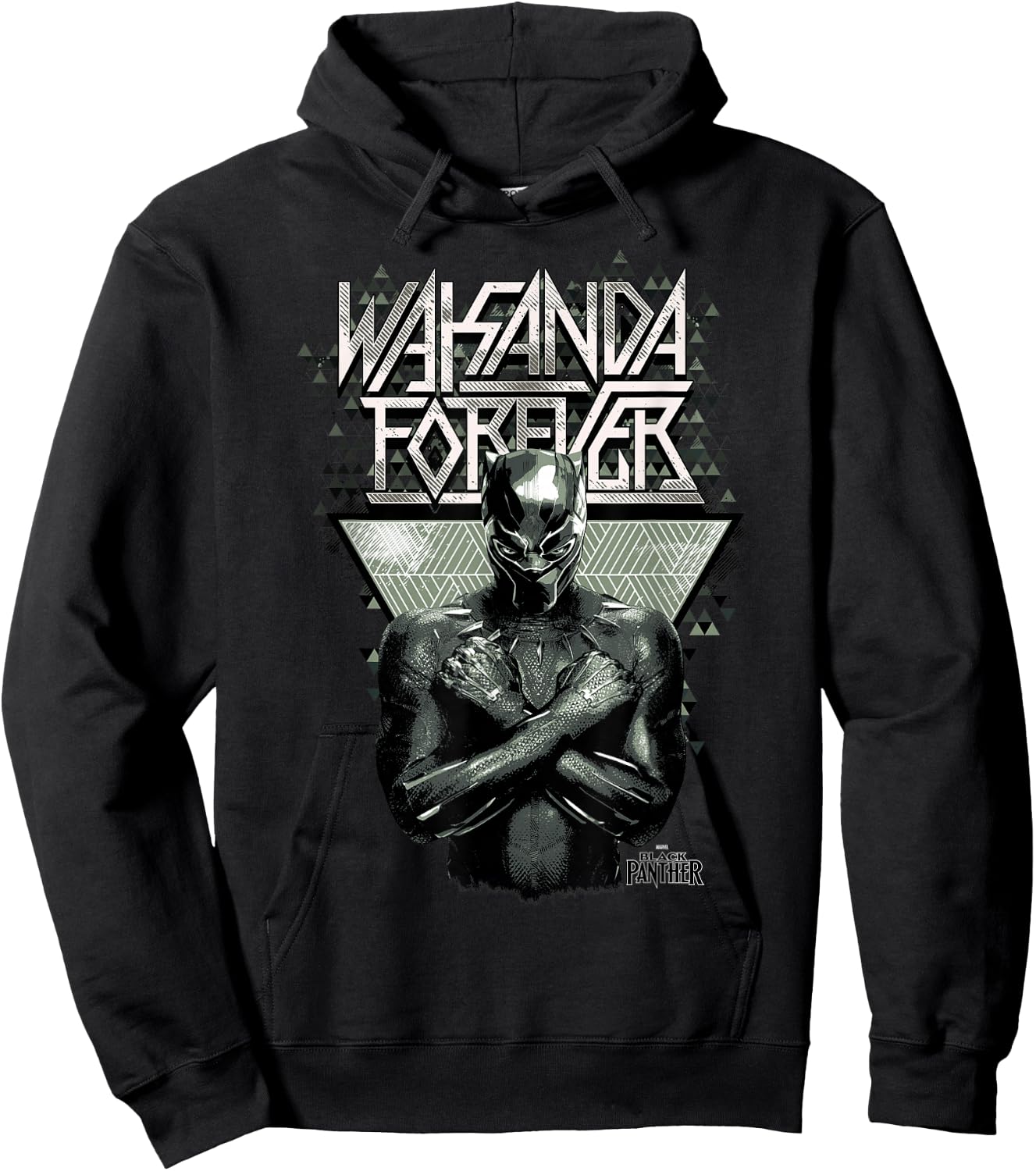 Marvel Black Panther Wakanda Forever Prism Patterned Short Sleeve Small Hoodie - Hoodie | Black
