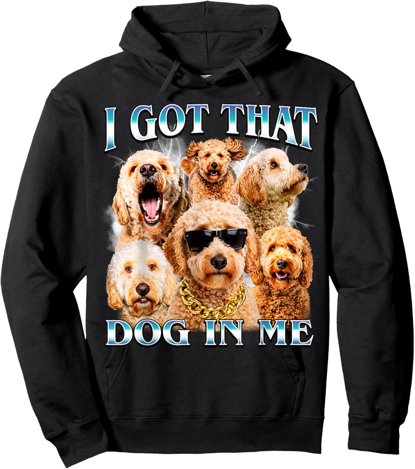 I Got that Dog in Me Goldendoodle 90s Style Golden Doodle Hoodie - Hoodie | Black