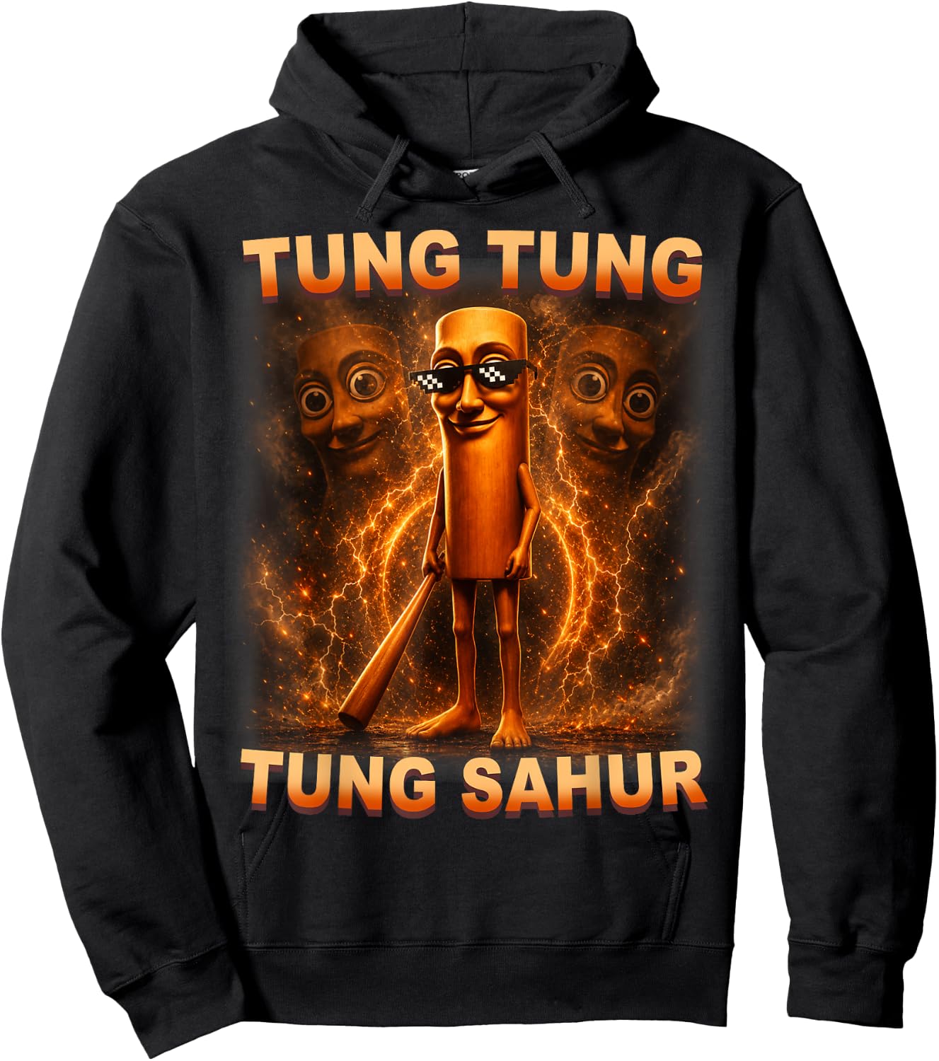 Tung Tung Tung Sahur is Calling Funny Italian Brainrot Hoodie - Hoodie | Black