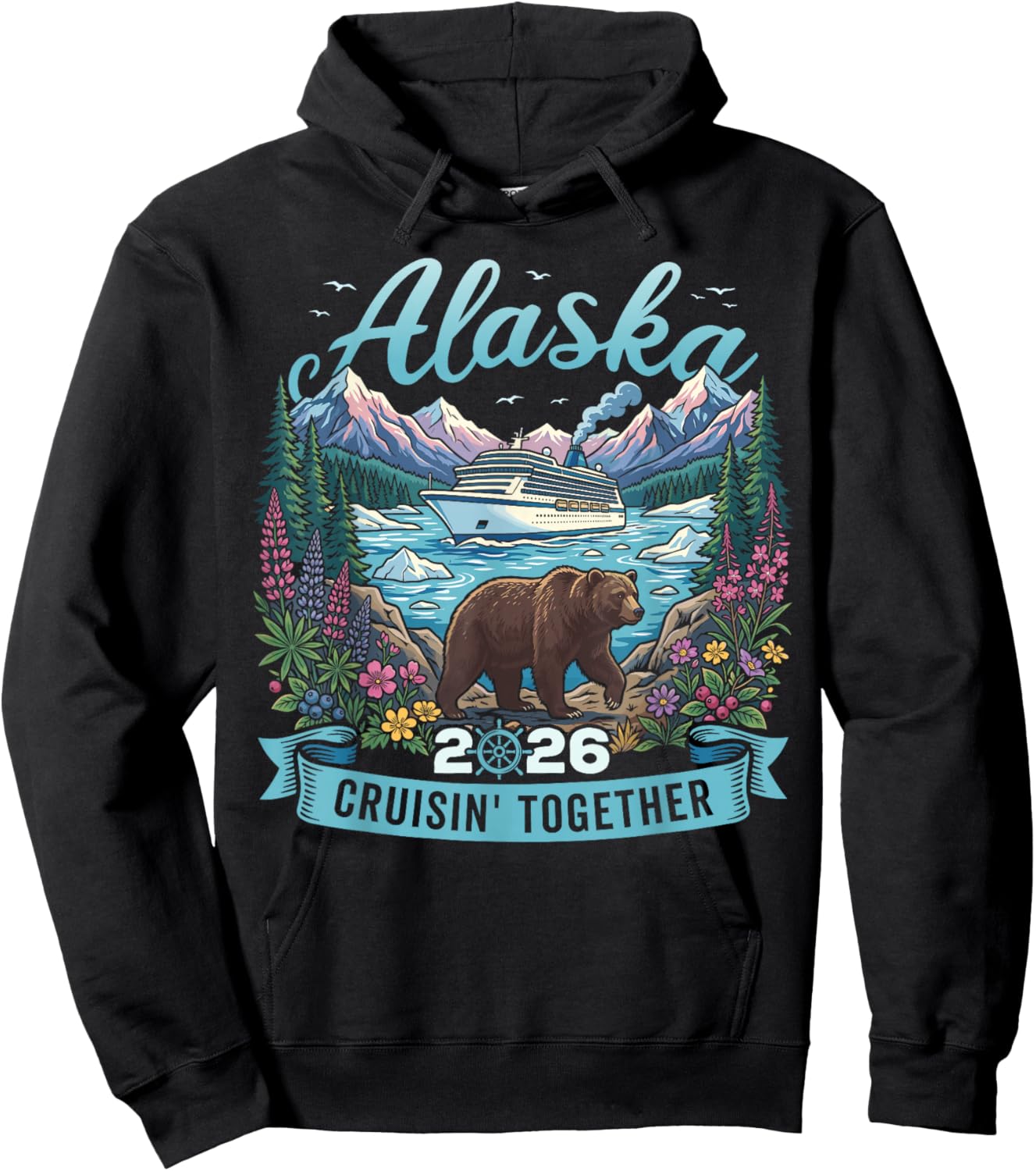 Matching Family Friends Group Travel Alaska Cruise 2026 Hoodie - Hoodie | Black