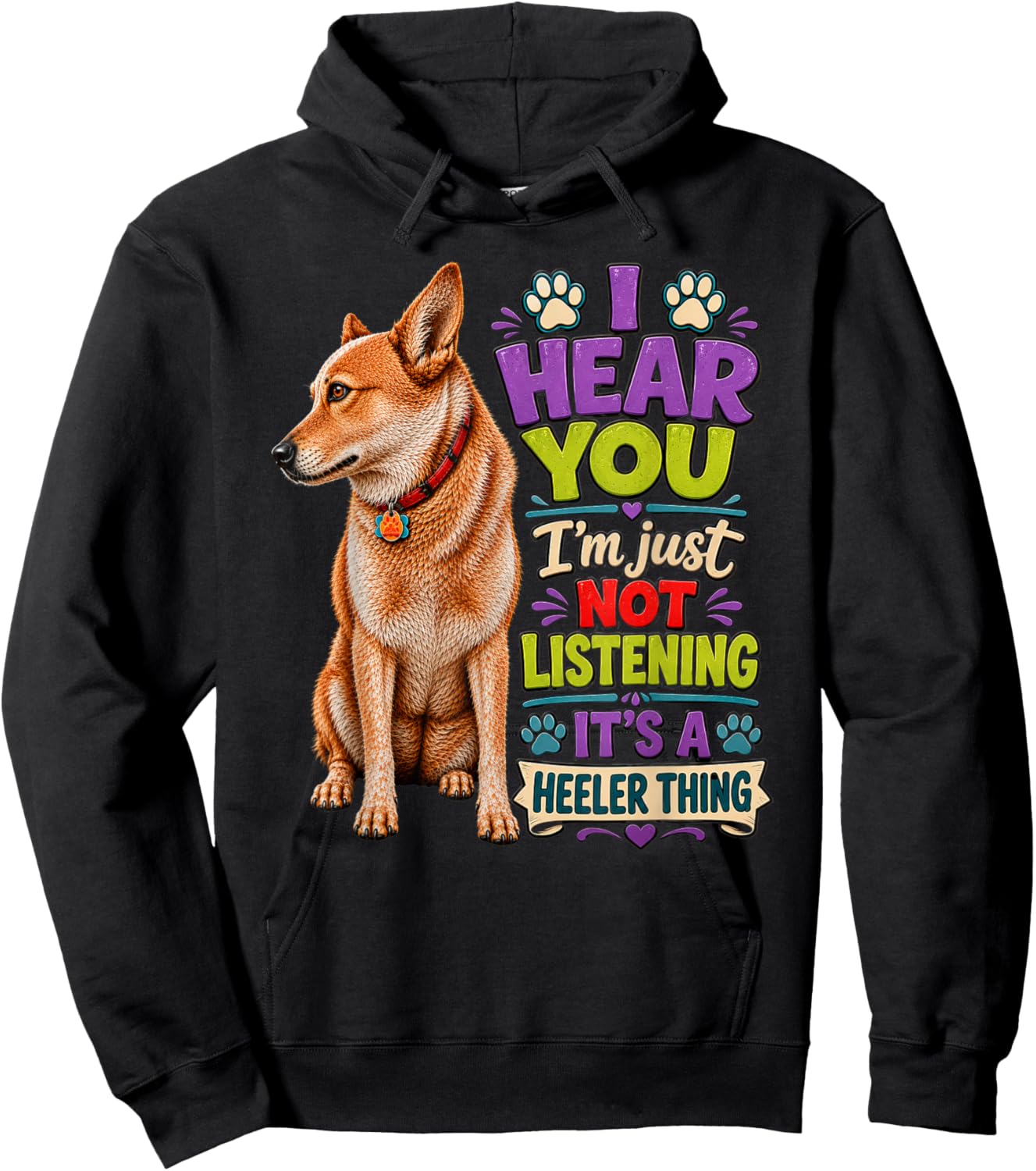 Red Heeler Farm Dog Sunset Australian Cattle Dog Shirt Hoodie - Hoodie | Black