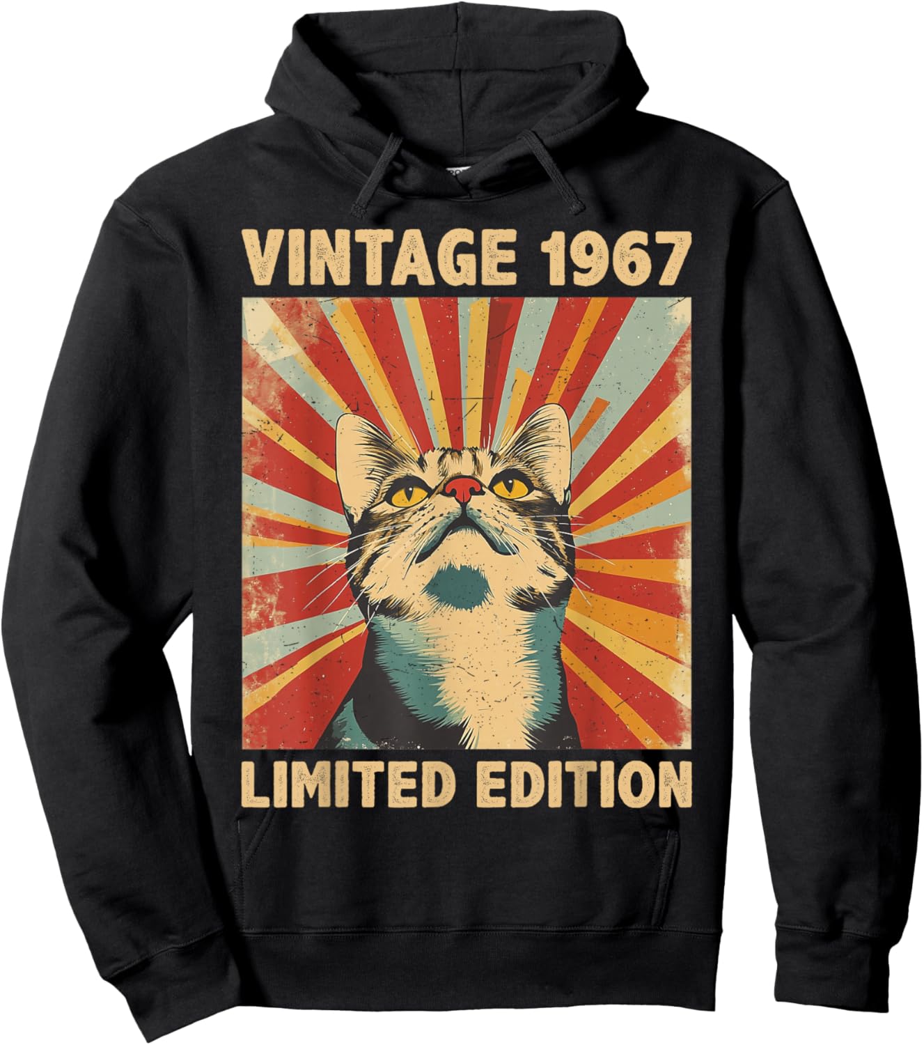 59 Years Old Gift Vintage 1967 Cat Lover 59th Birthday Hoodie - Hoodie | Black