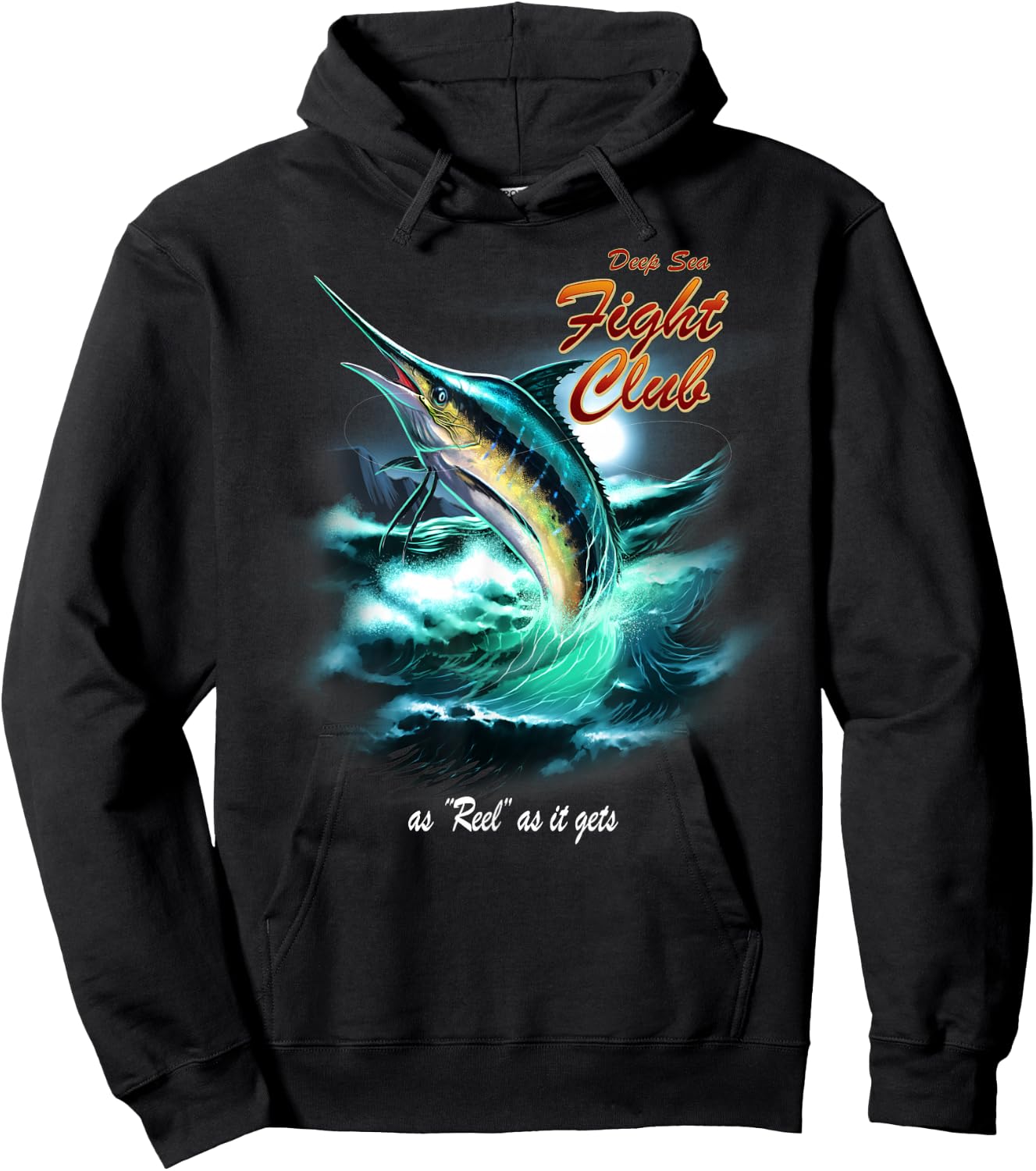 Deep Sea Fight Club Marlin Reel As It Gets Hoodie - Hoodie | Black