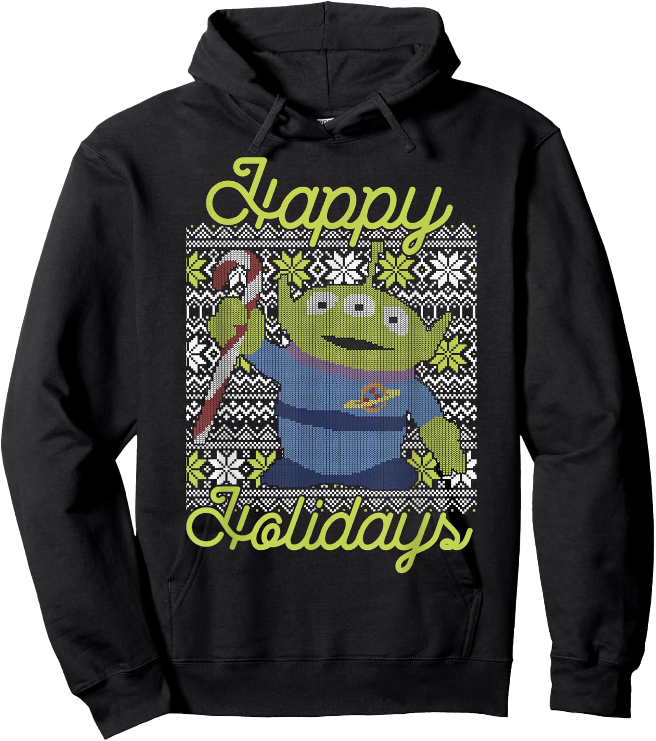 Disney Pixar Toy Story Christmas Alien Vintage Ugly Sweater Hoodie - Hoodie | Black