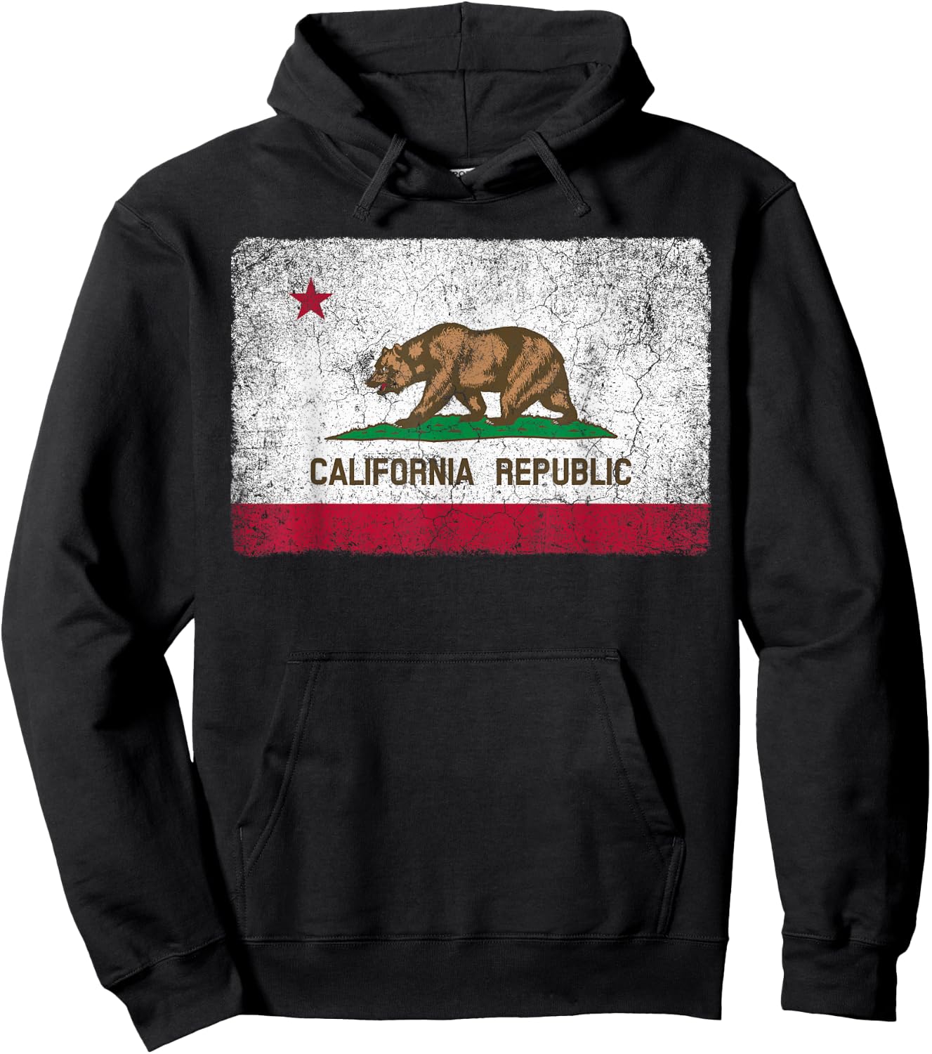California Flag Republic Vintage Retro Official Gift Hoodie - Hoodie | Black