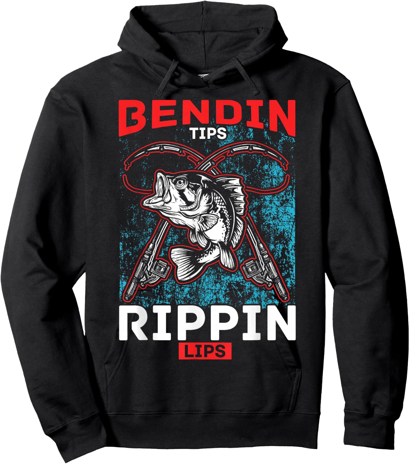 Bending Tips Ripping Lips Fishing Humour Gift Hoodie - Hoodie | Black