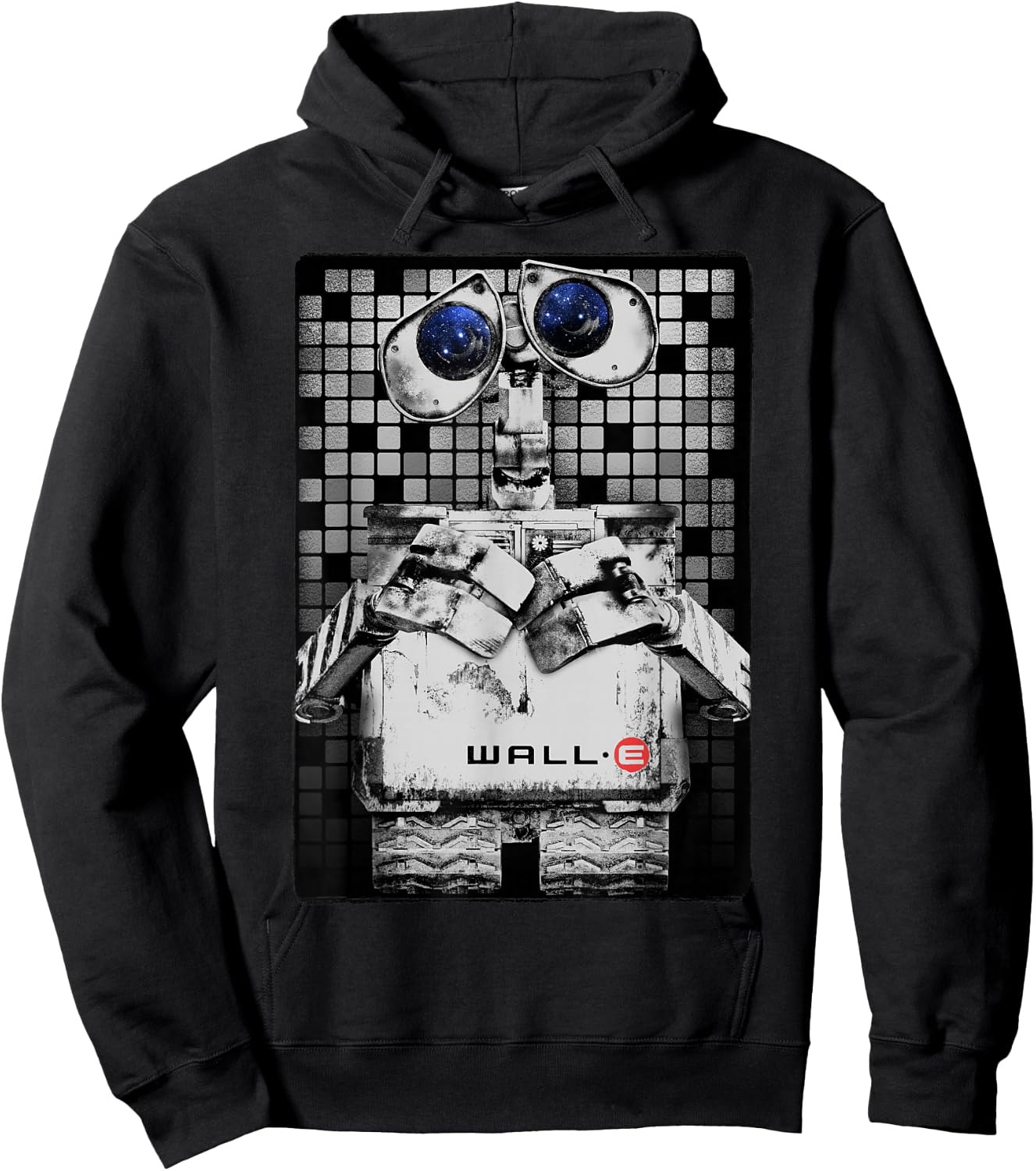 Disney Pixar Wall-E Distressed Tile Sad Eyes Movie Poster Hoodie - Hoodie | Black