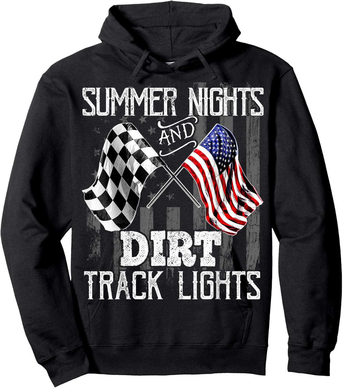 Summer Nights Dirt Track Lights Racing Motocross Gift Men Hoodie - Hoodie | Black