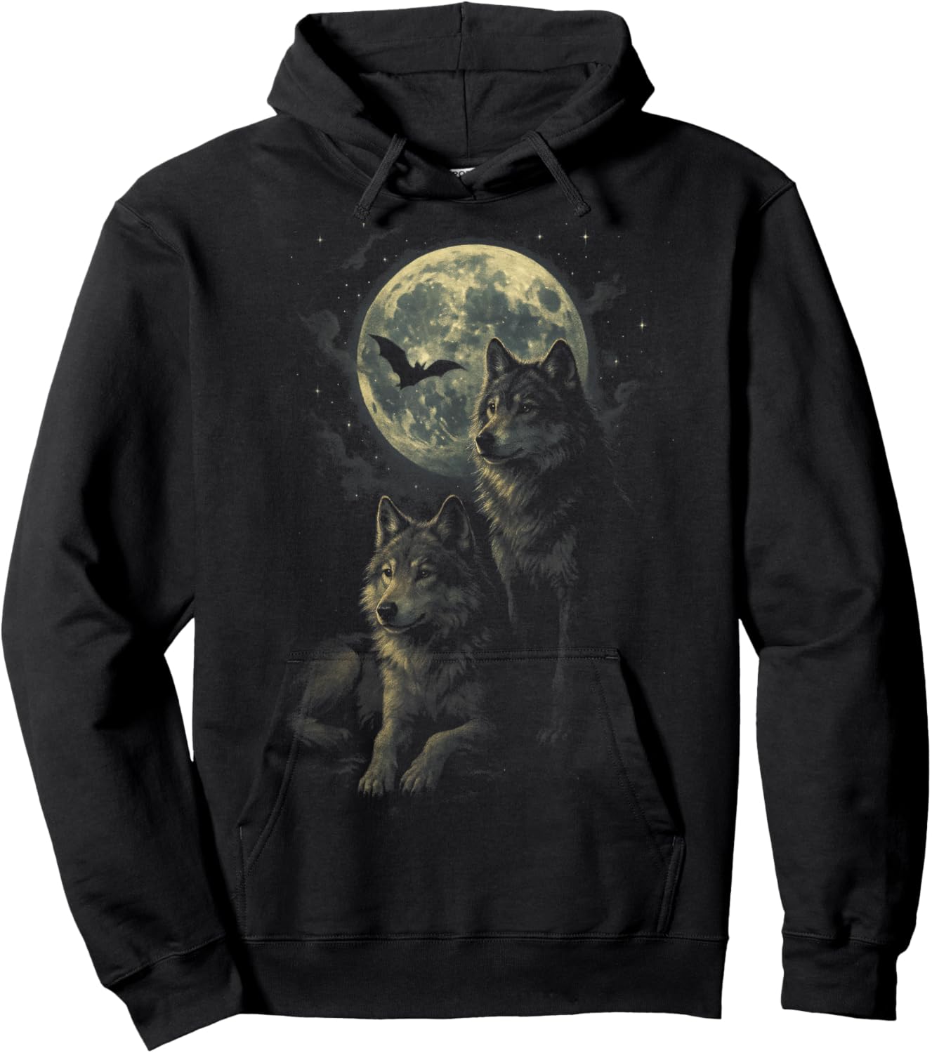 Mountain Wolves - Moonlit Night Howl Hoodie - Hoodie | Black