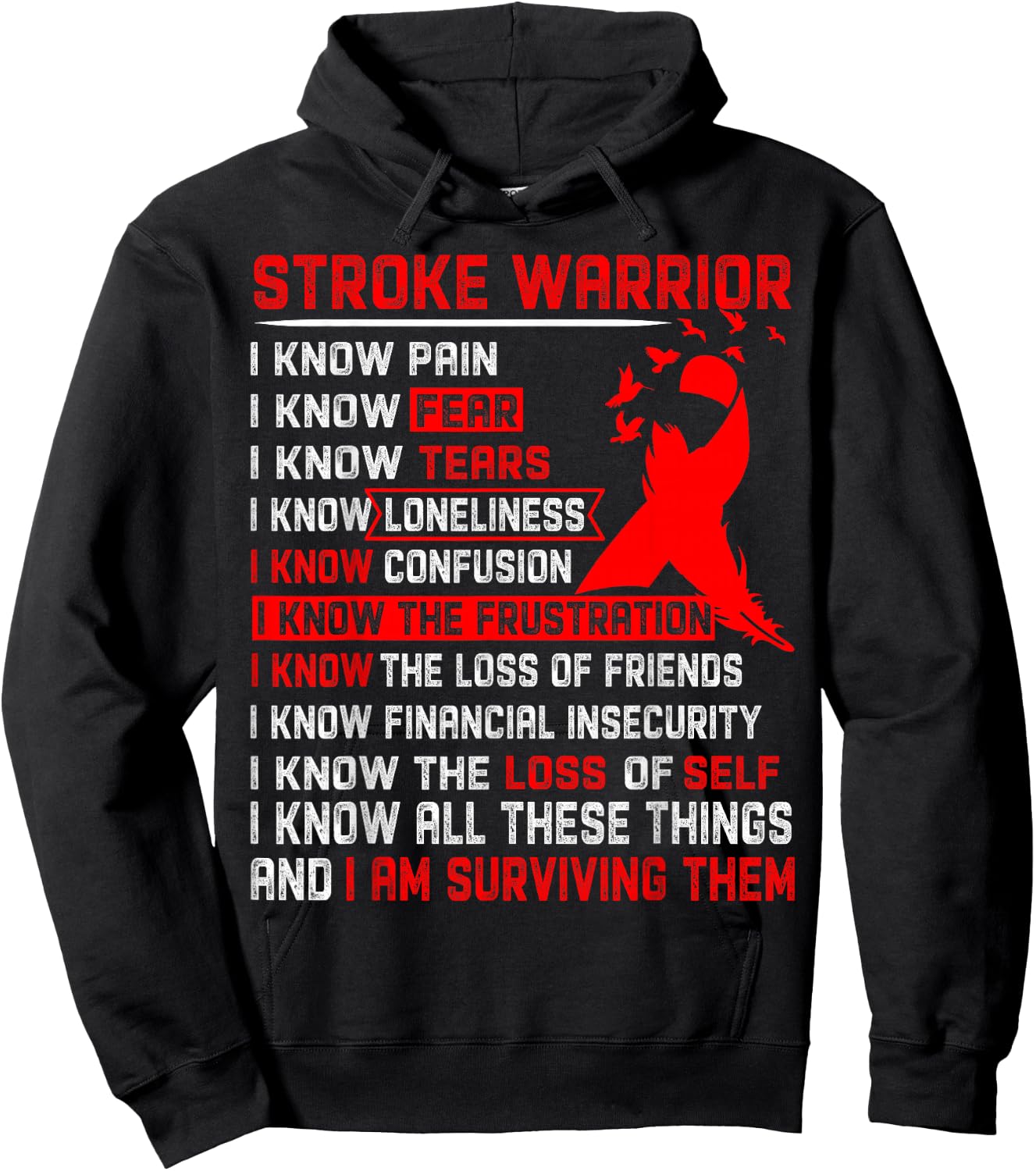 Stroke Warrior Men Hoodie - Hoodie | Black
