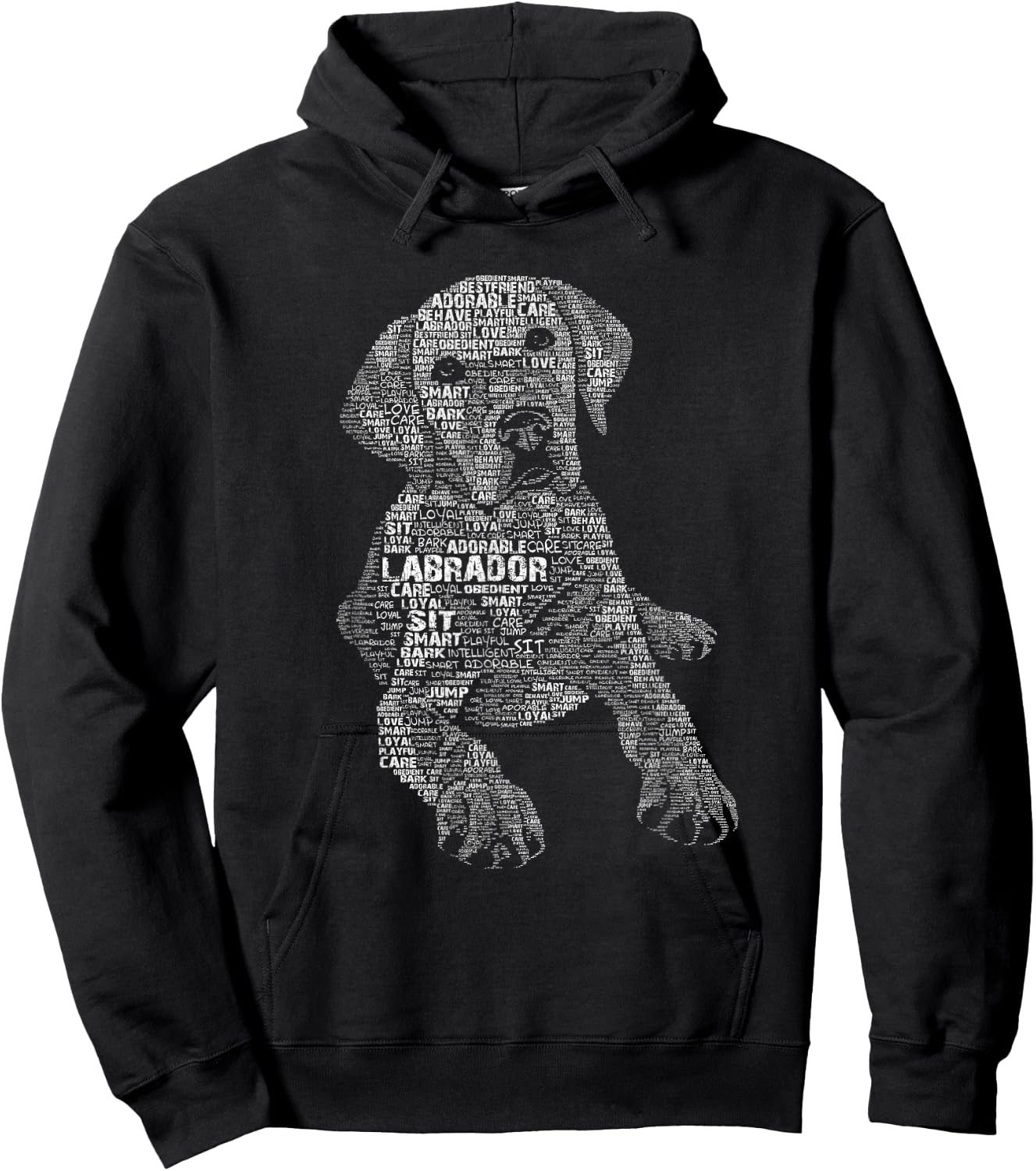 Yellow Chocolate Black Labrador Retriever - Caligram Style Hoodie - Hoodie | Black
