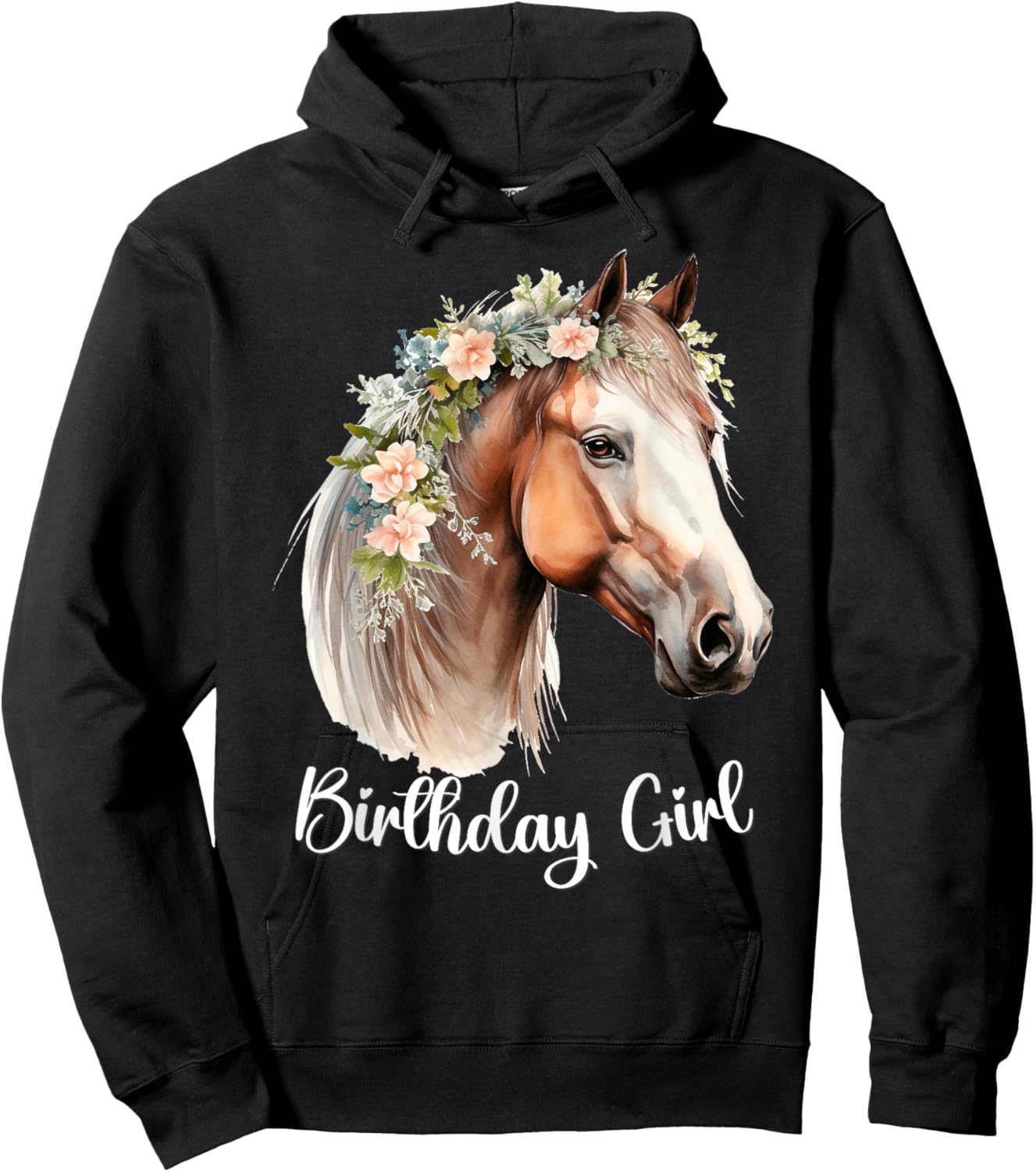 Horse Birthday Girl Party Outfit Pony Daughter Women Girls Hoodie - Hoodie | Black