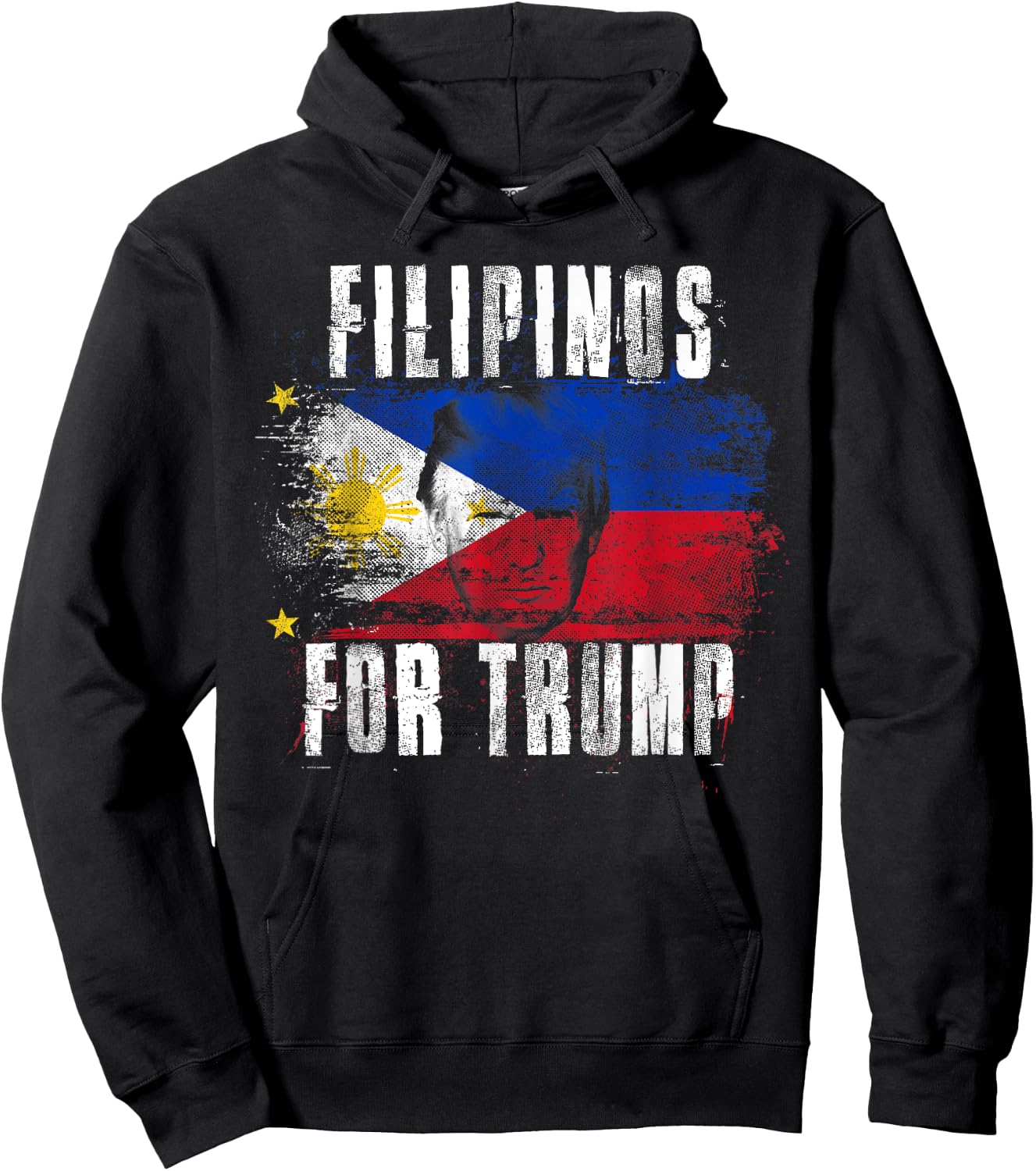Filipinos For Trump - American and Philippines Patriotic Girls Kids Men Hoodie - Hoodie | Black
