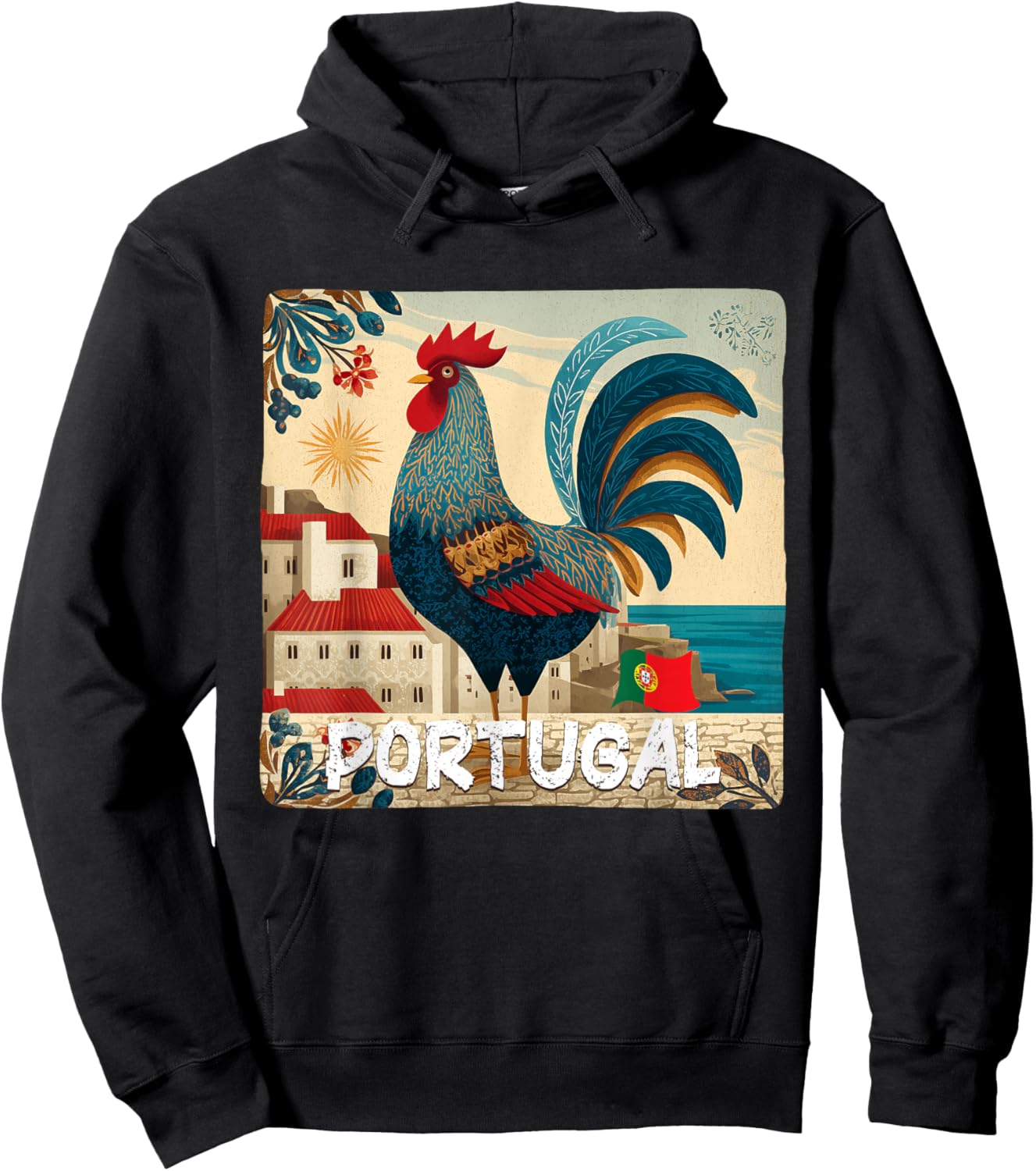 Amazing Portugal Rooster Costume for Boys and Girls Hoodie - Hoodie | Black