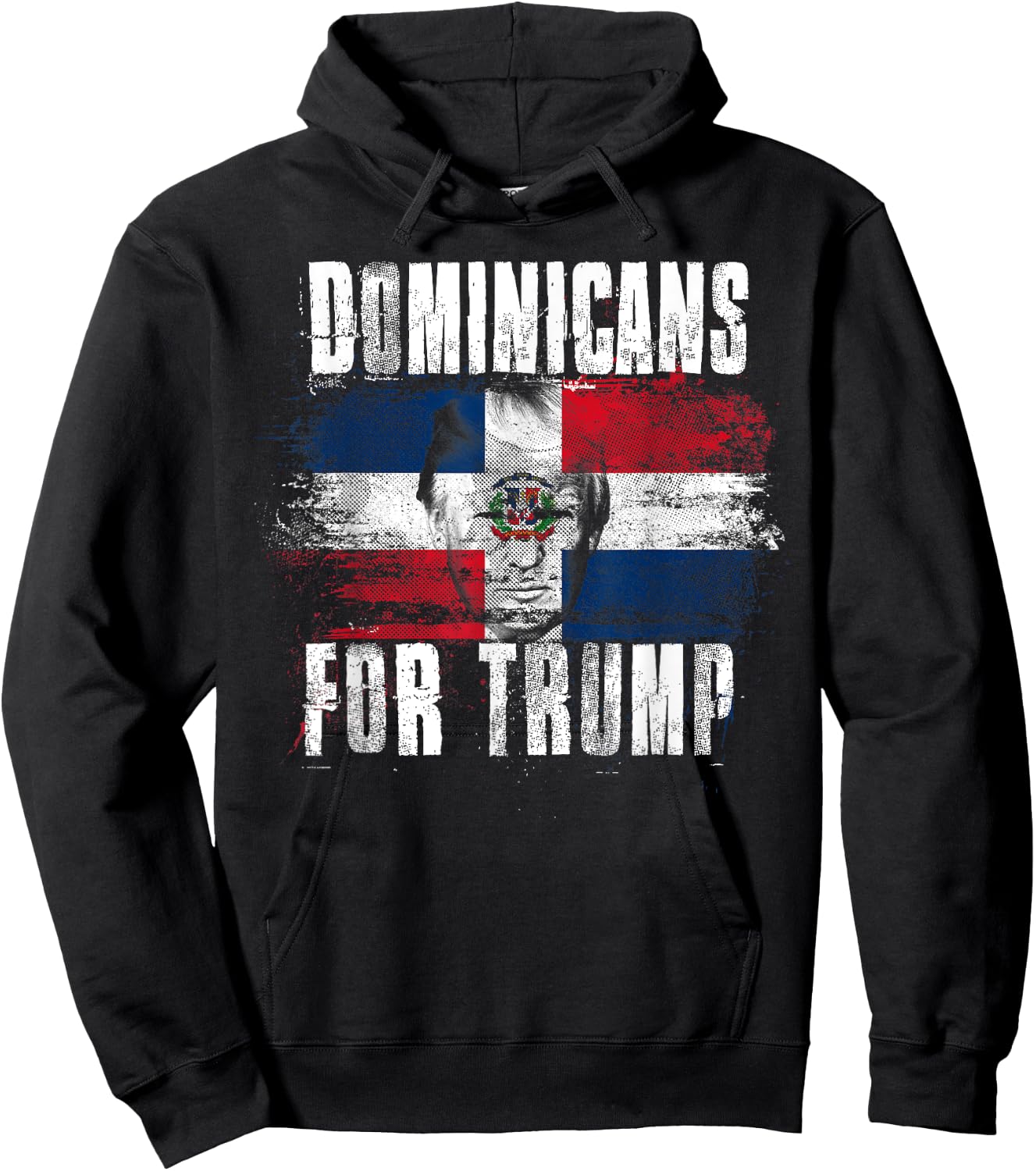 Dominicans For Trump American Dominican Republic Patriotic Hoodie - Hoodie | Black