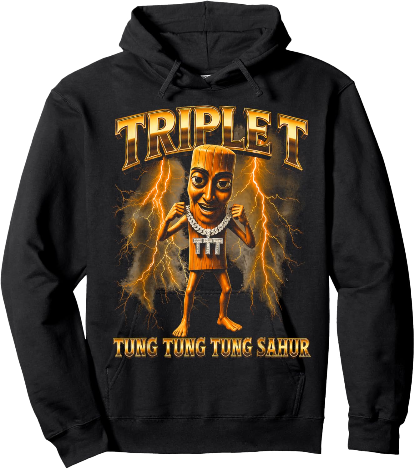 Triple T Tung Tung Tung Sahur Hoodie - Hoodie | Black