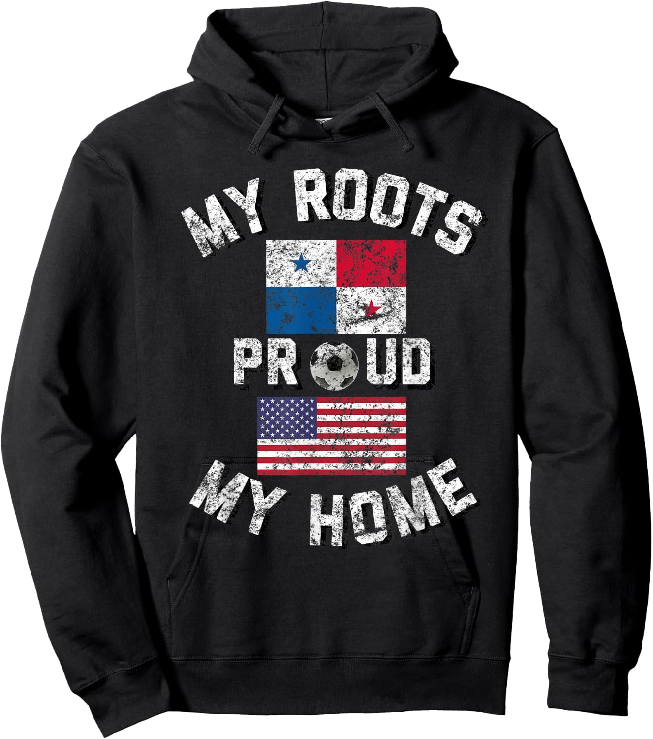 Panama Soccer My Roots My Home Vintage Flag Fan Shirt Hoodie - Hoodie | Black
