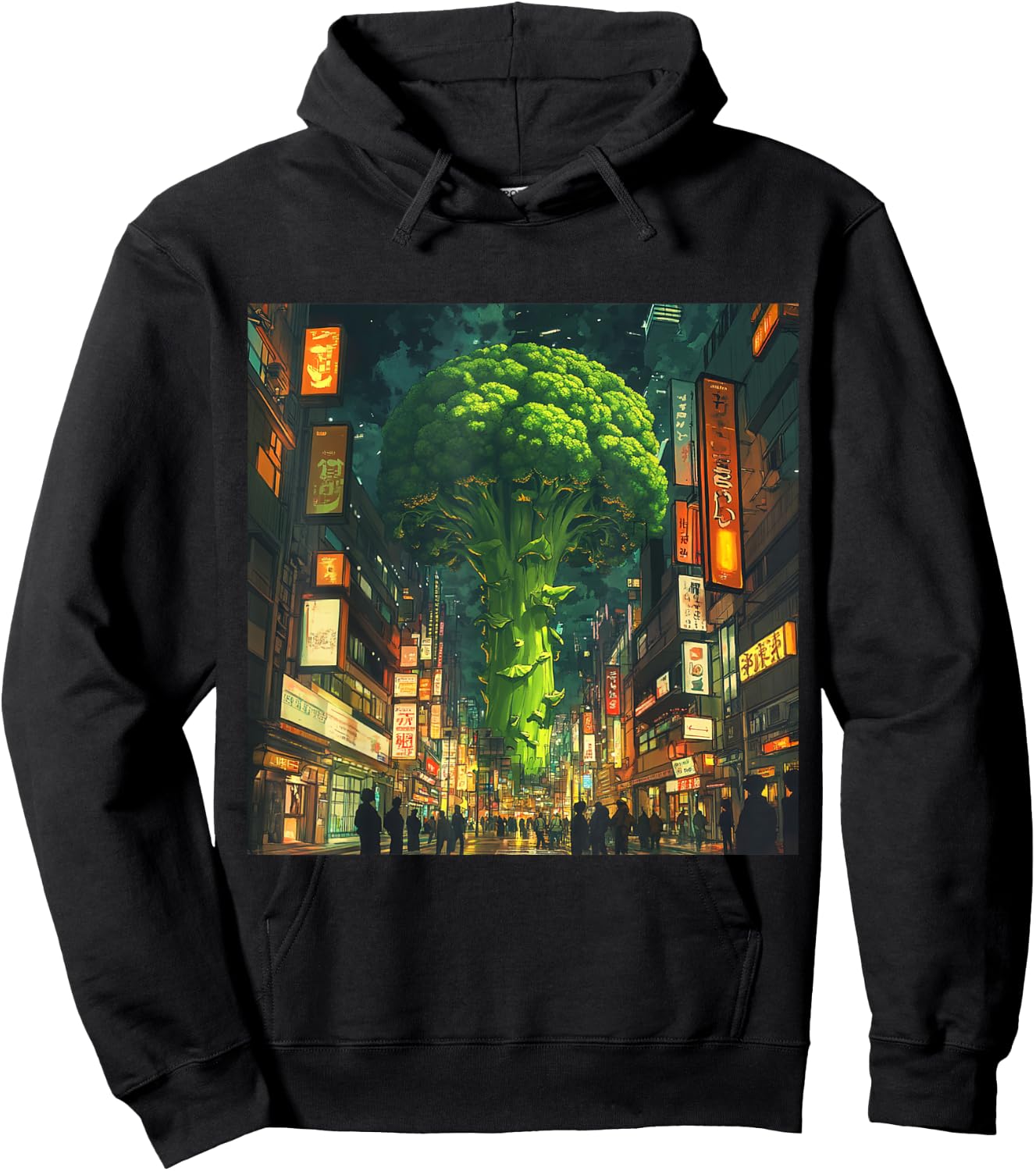 Mob Psycho100 Anime Fan Art Broccoli Tree City Hoodie - Hoodie | Black